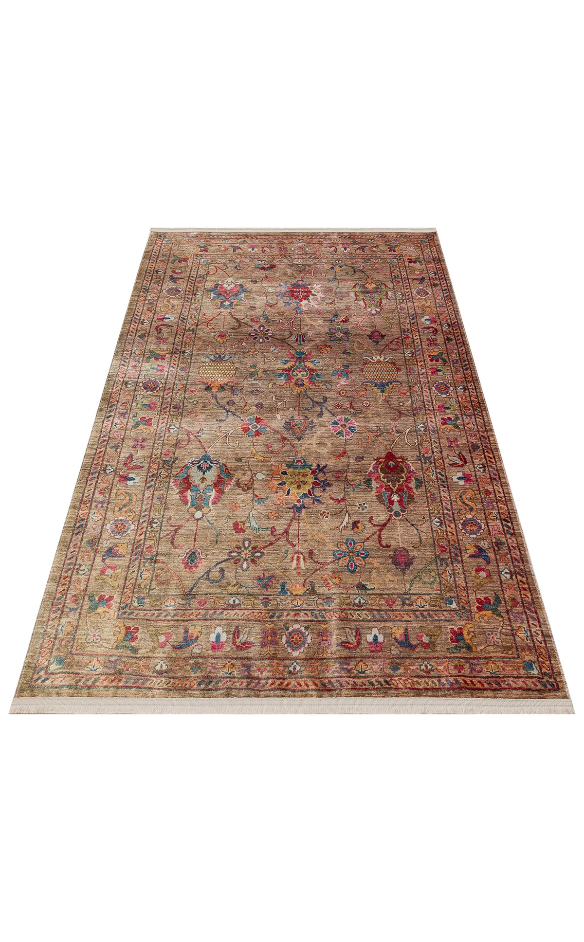 ANTIQUE ATK 08 BEIGE  Kolay kullanımlı Kaymaz Karabağ ve Antik Desenlere Sahip Yıkanabilir Makine Halısı