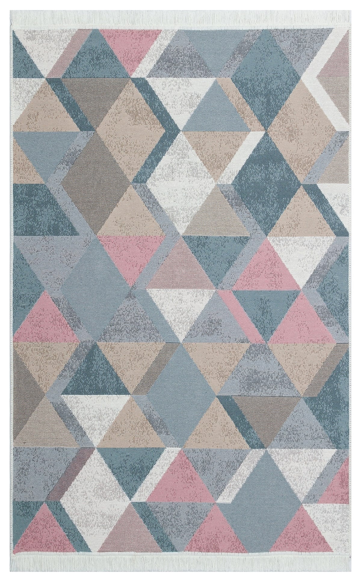 ARYA AR 10 BLUE PINK  Yıkanabilir Çift Taraflı Modern Desenli Dokuma Kilim