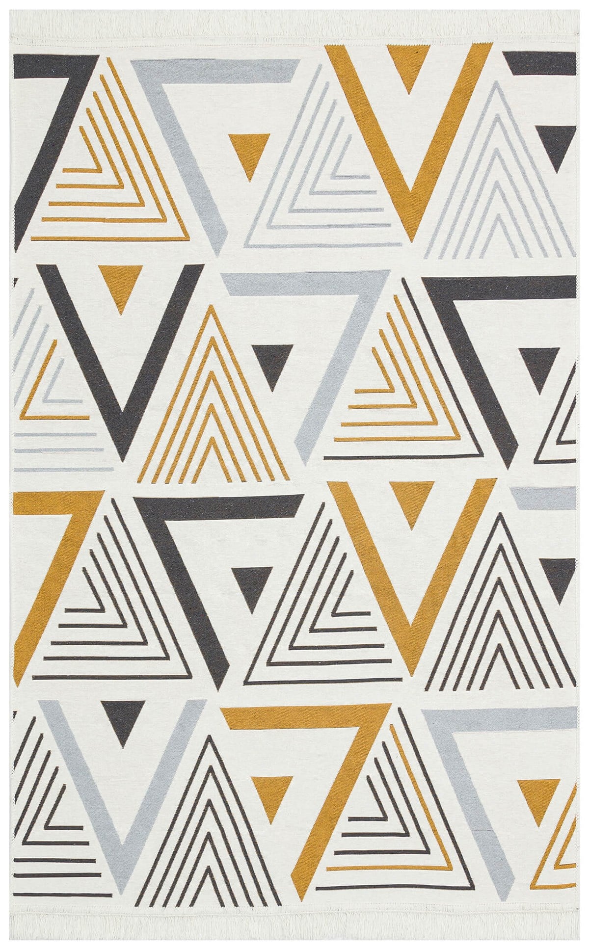 ARYA AR 18 YELLOW GREY  Yıkanabilir Çift Taraflı Modern Desenli Dokuma Kilim