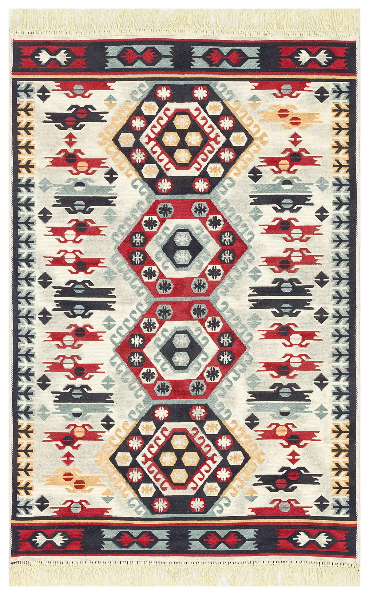 ARYA AR 30 RED  Yıkanabilir Çift Taraflı Modern Desenli Dokuma Kilim