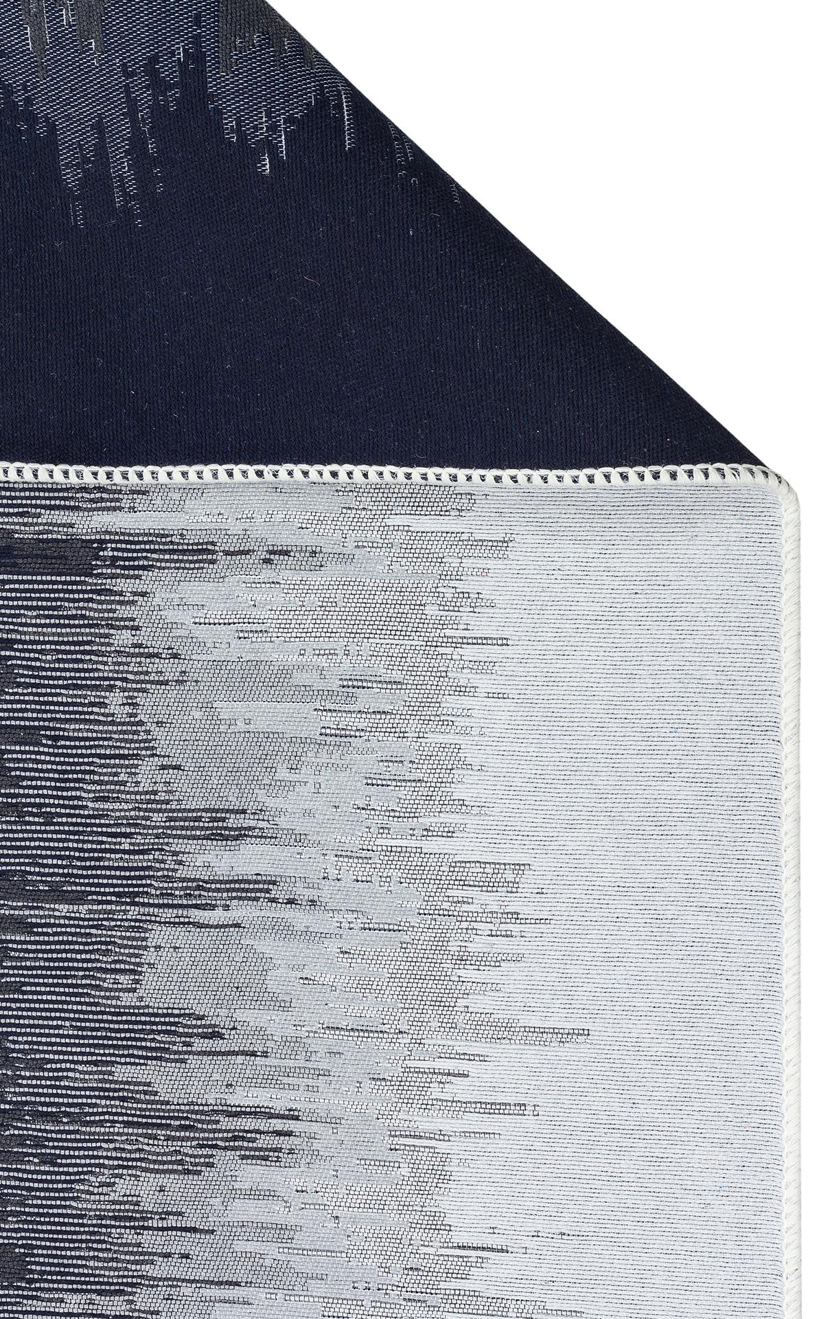 ARYA AR 40 BLACK WHITE  Yıkanabilir Çift Taraflı Modern Desenli Dokuma Kilim
