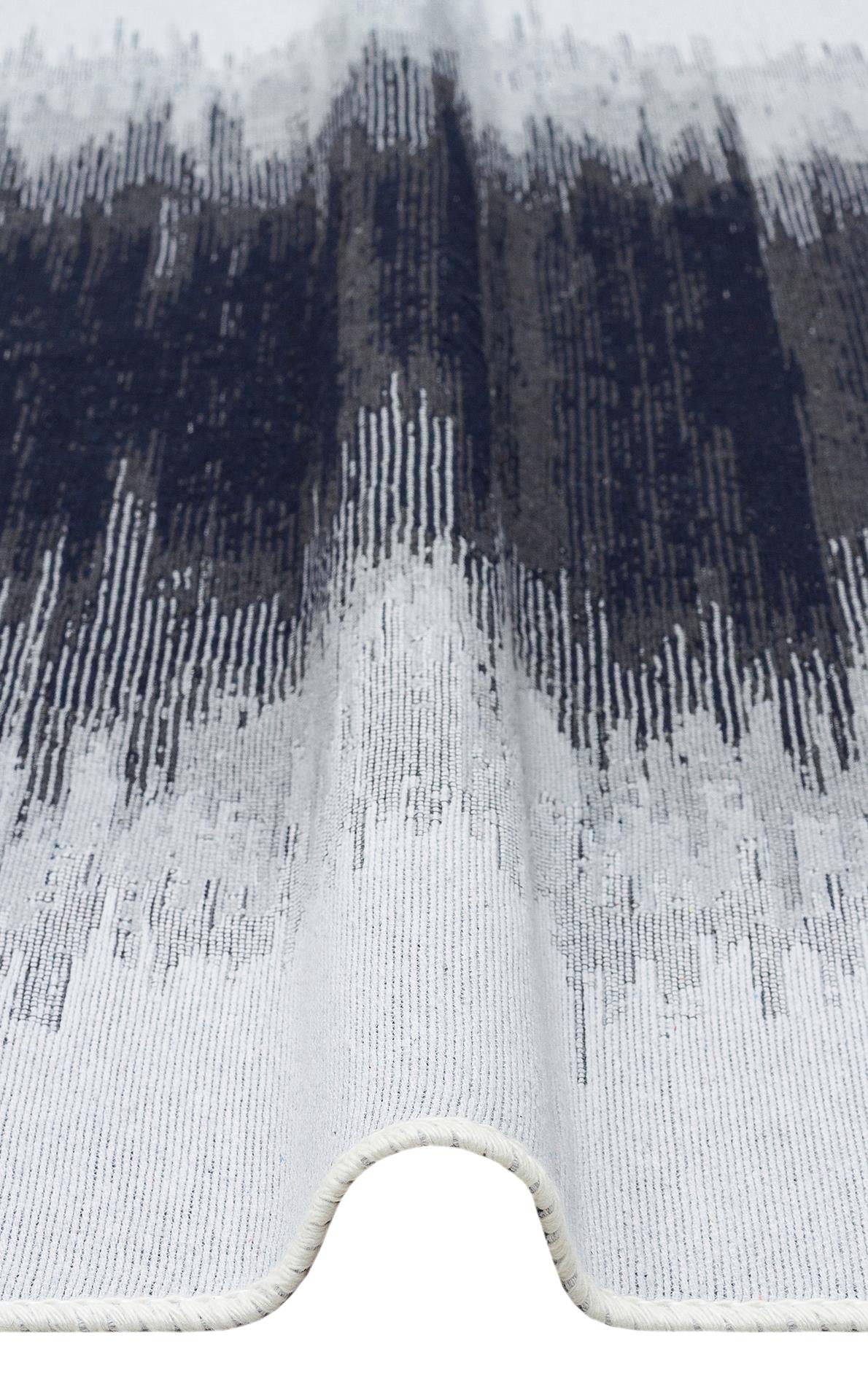 ARYA AR 40 BLACK WHITE  Yıkanabilir Çift Taraflı Modern Desenli Dokuma Kilim