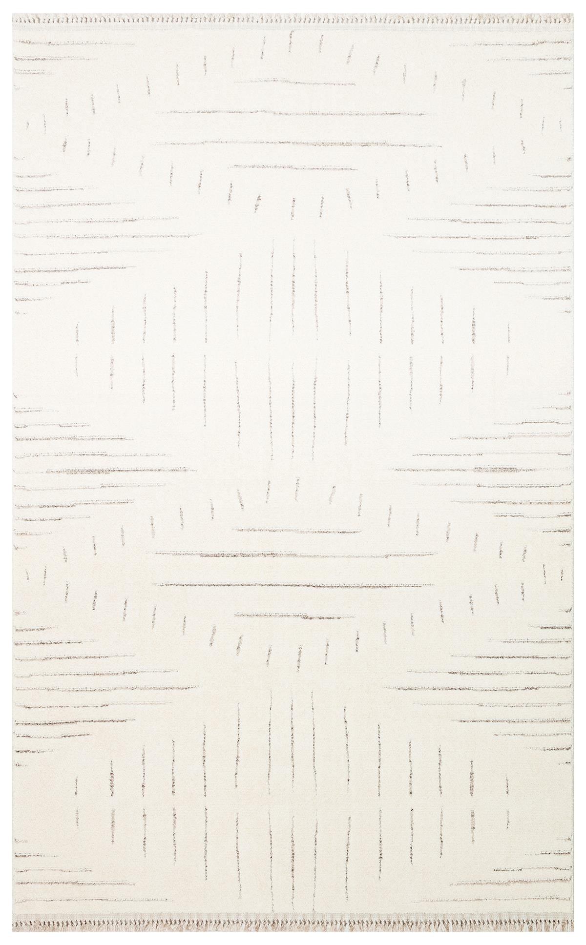 BOHEME BHM 02 WHITE BLACK  Kolay Kullanımlı Yumuşak Dokulu Modern İskandinav Halı