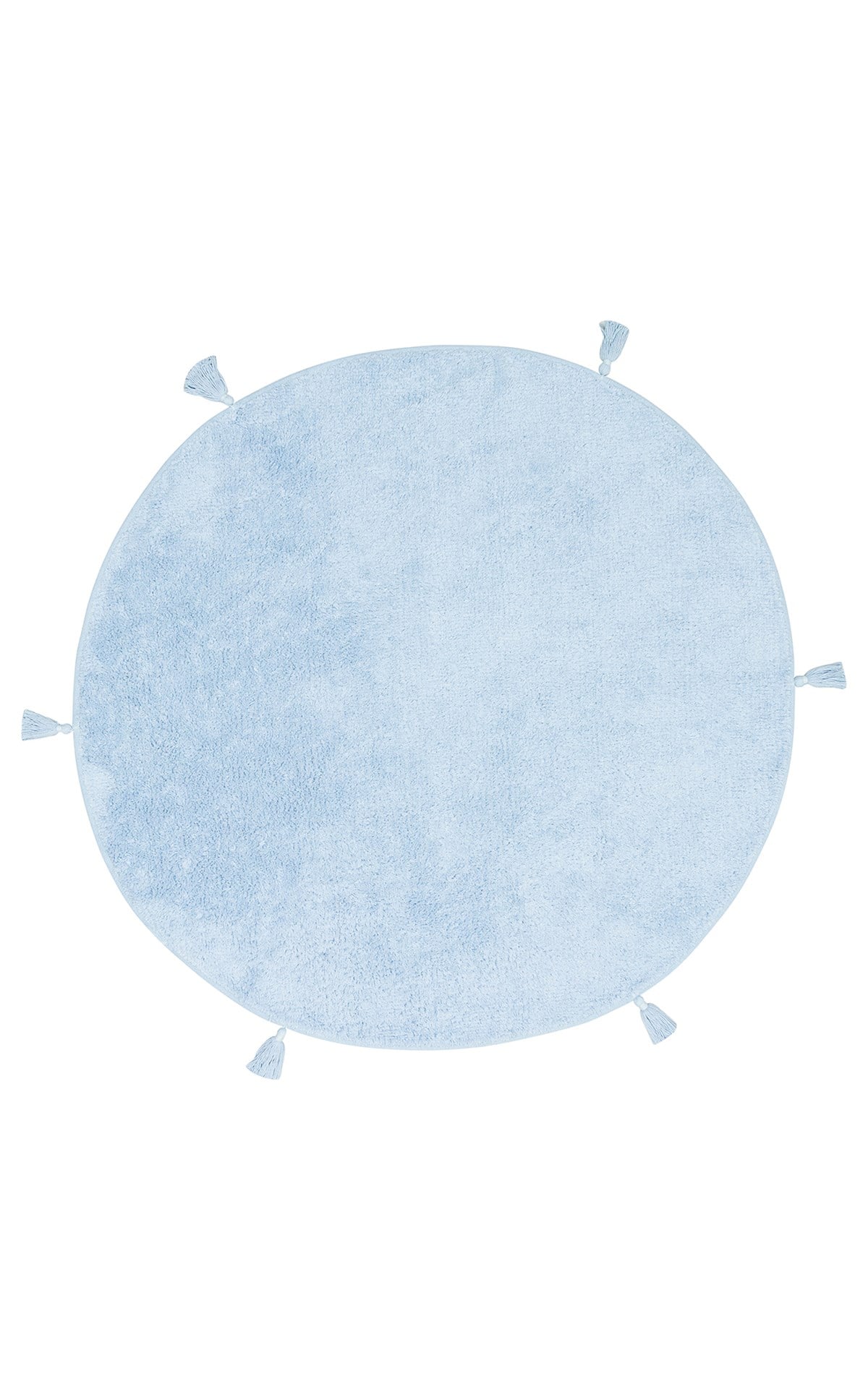 COTTON BOON CBN PLAIN BLUE Q  Yıkanabilir Kaymaz Tabanlı Naturel Pamuk Bebek Halısı