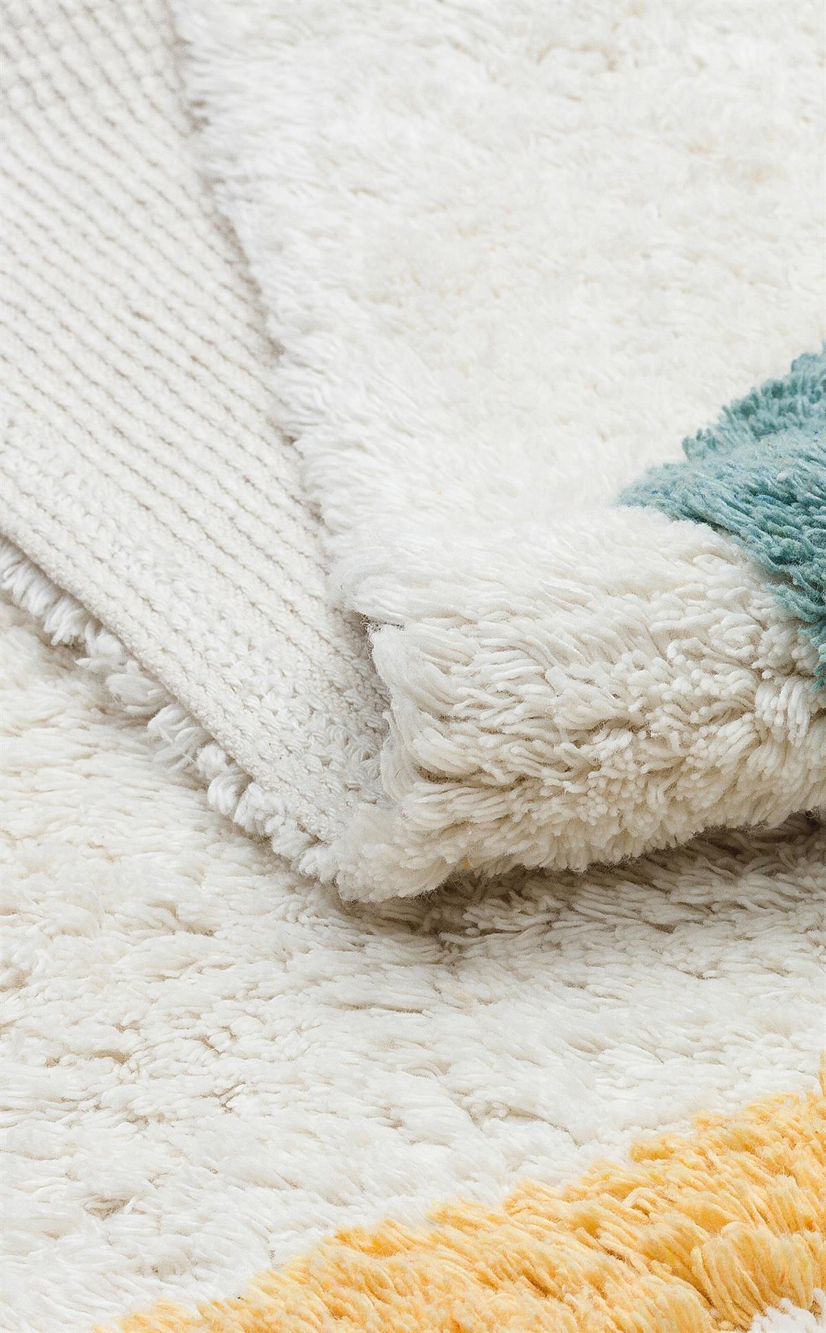 COTTON BOON XW CBN 02 MULTY XW  Yıkanabilir Kaymaz Tabanlı Naturel Pamuk Bebek Halısı
