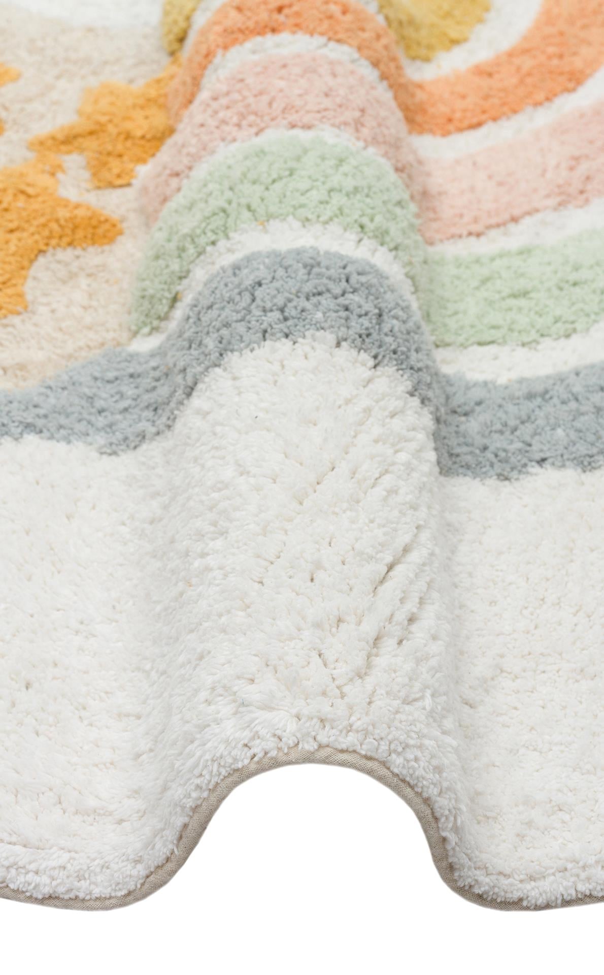COTTON BOON XXW CBN 07 MULTY XXW Q  Yıkanabilir Kaymaz Tabanlı Naturel Pamuk Bebek Halısı