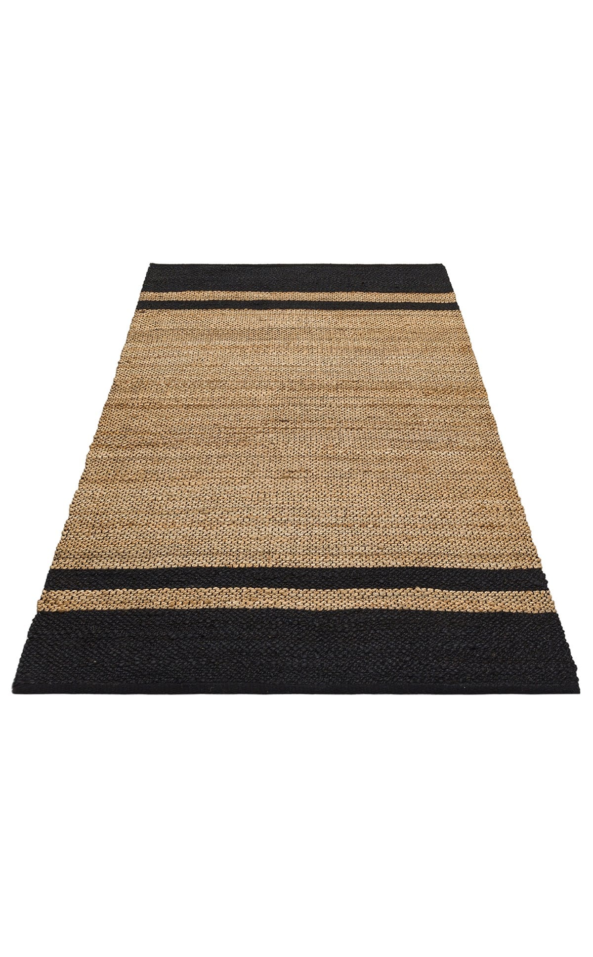 ECHO ECH 07 NATURAL BLACK  El Dokuma Naturel Jüt Hasır Halı