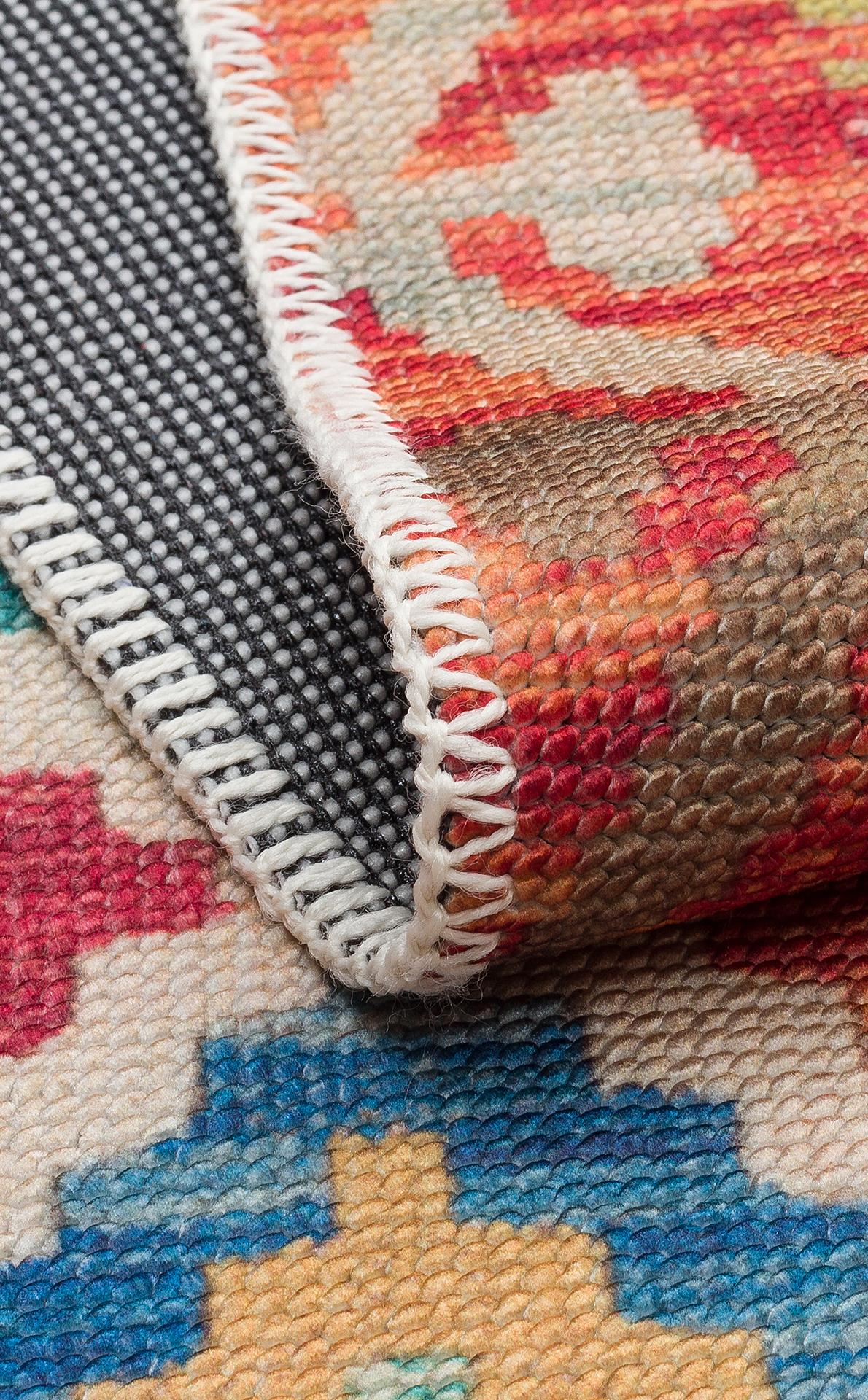 ELISTA ELS 104 CREAM MULTY  Vintage Desenlere Sahip Kaydırmaz Yıkanabilir Modern Halı