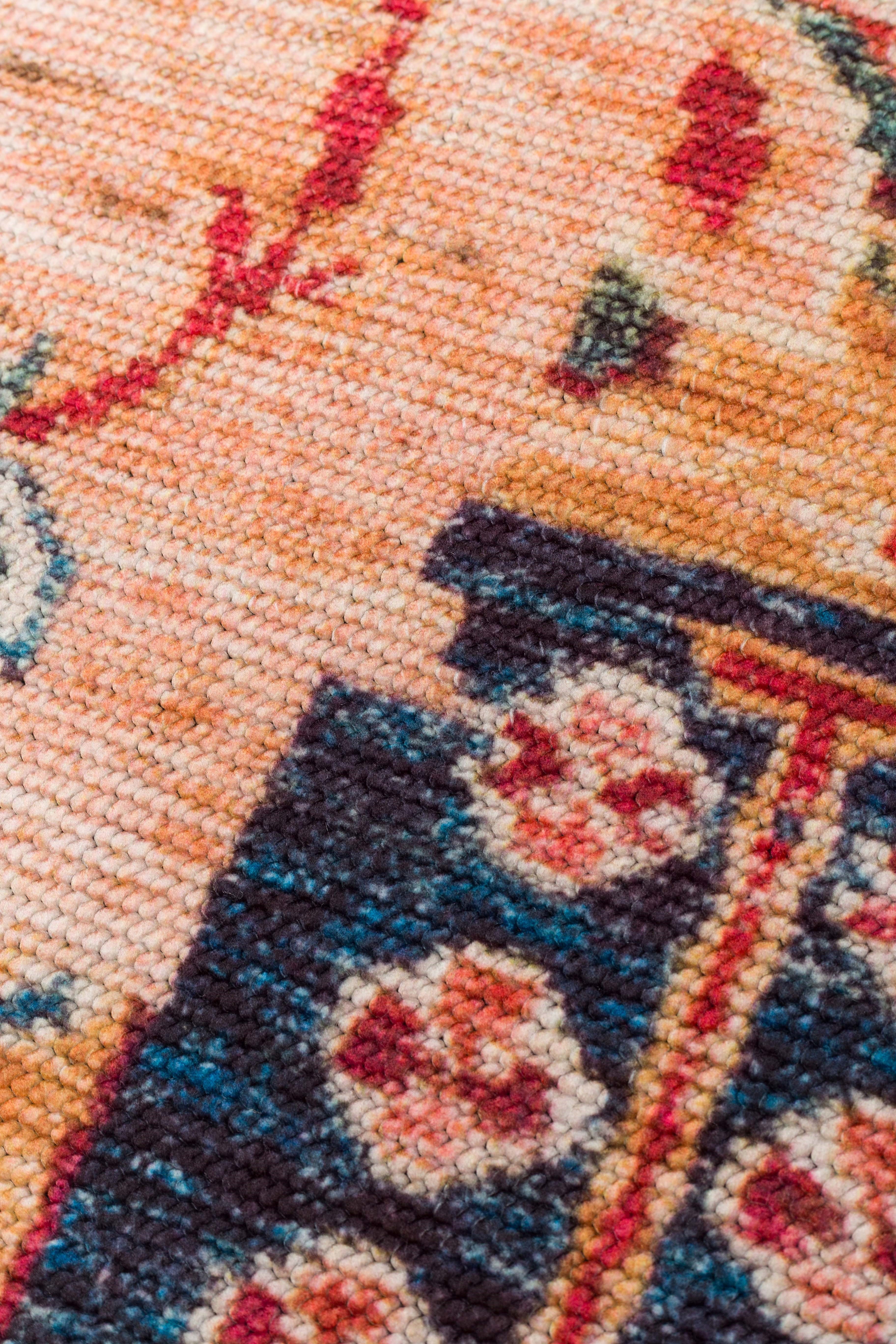 ELISTA VINTAGE ELS 205 MULTY  Vintage Tasarımlı Yumuşak Bukle Dokuma Kaymaz Tabanlı Yıkanabilir Modern Halı