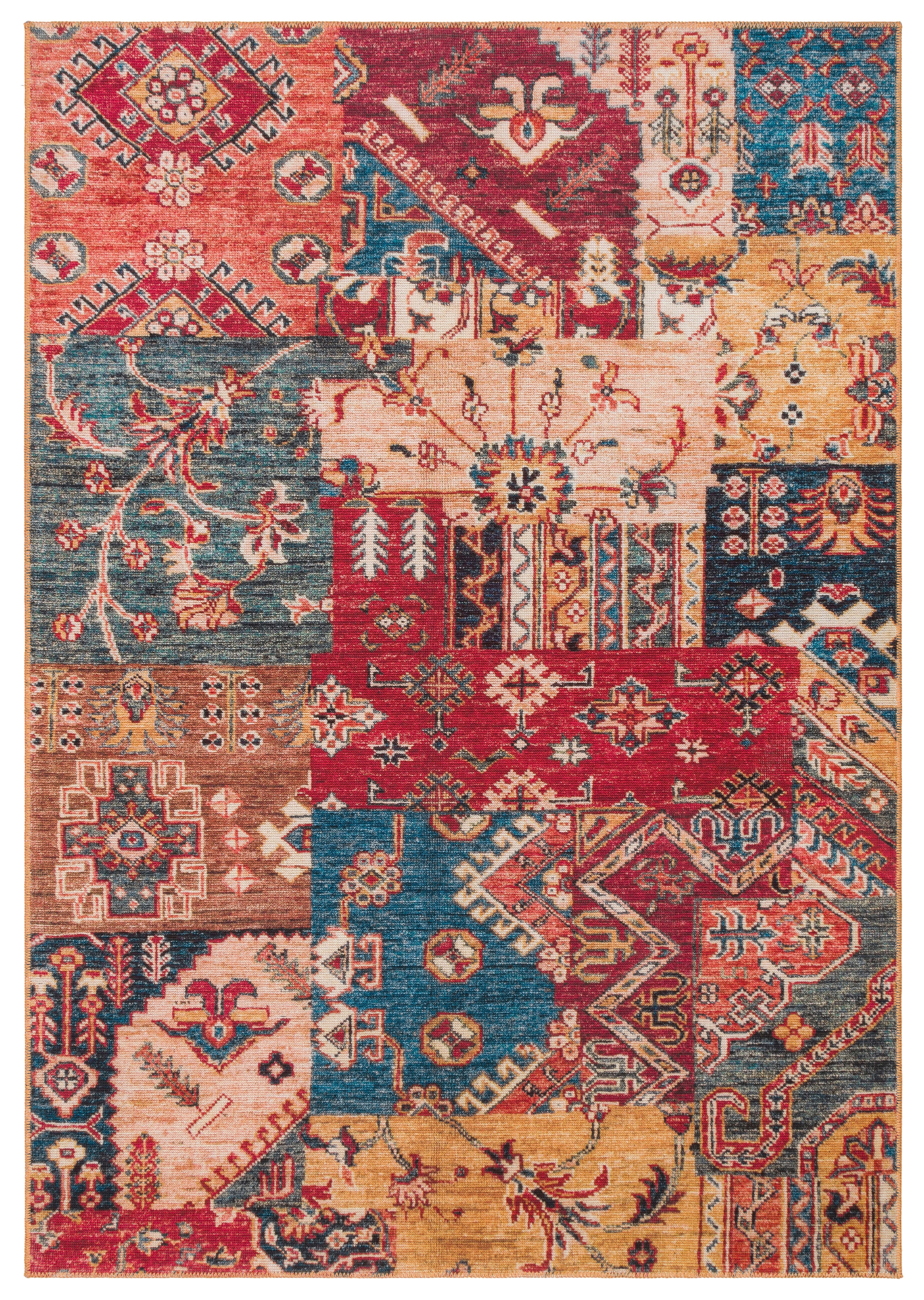ELISTA VINTAGE ELS 205 MULTY  Vintage Tasarımlı Yumuşak Bukle Dokuma Kaymaz Tabanlı Yıkanabilir Modern Halı