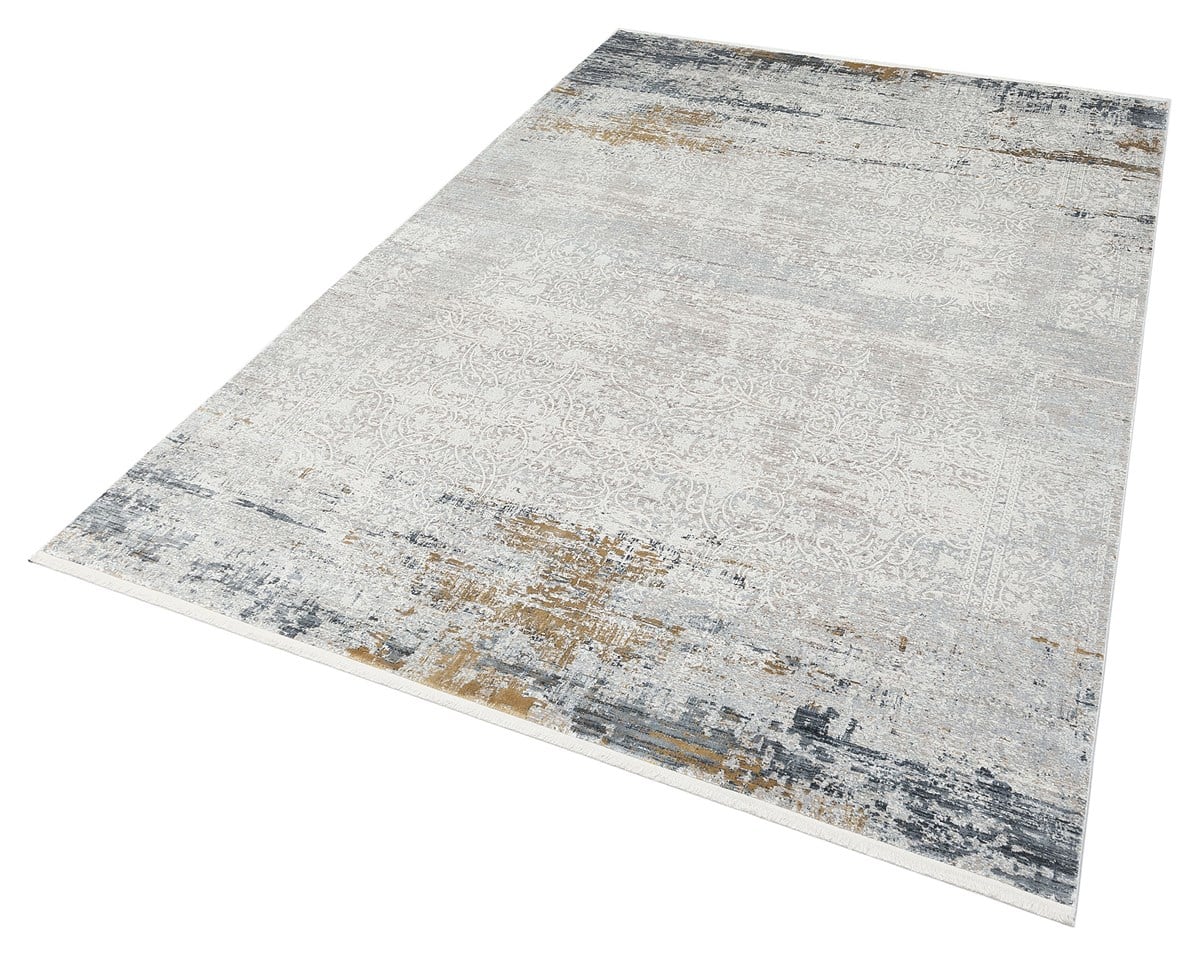 FRESCO FS 03 GREY NAVY  Yüksek Alçak Dokulu Özel Işıltılı Yüksek Kaliteli Sık Dokuma Modern Salon Halısı