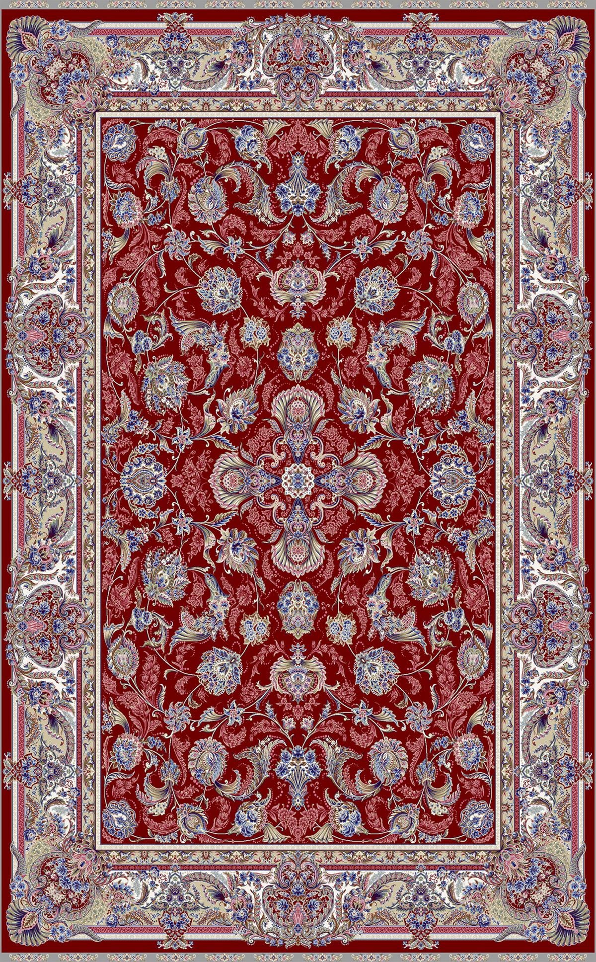 ISFAHAN ISF 01 RED  Klasik Desenli Yüksek Kalite Sık Dokuma Makine Halısı