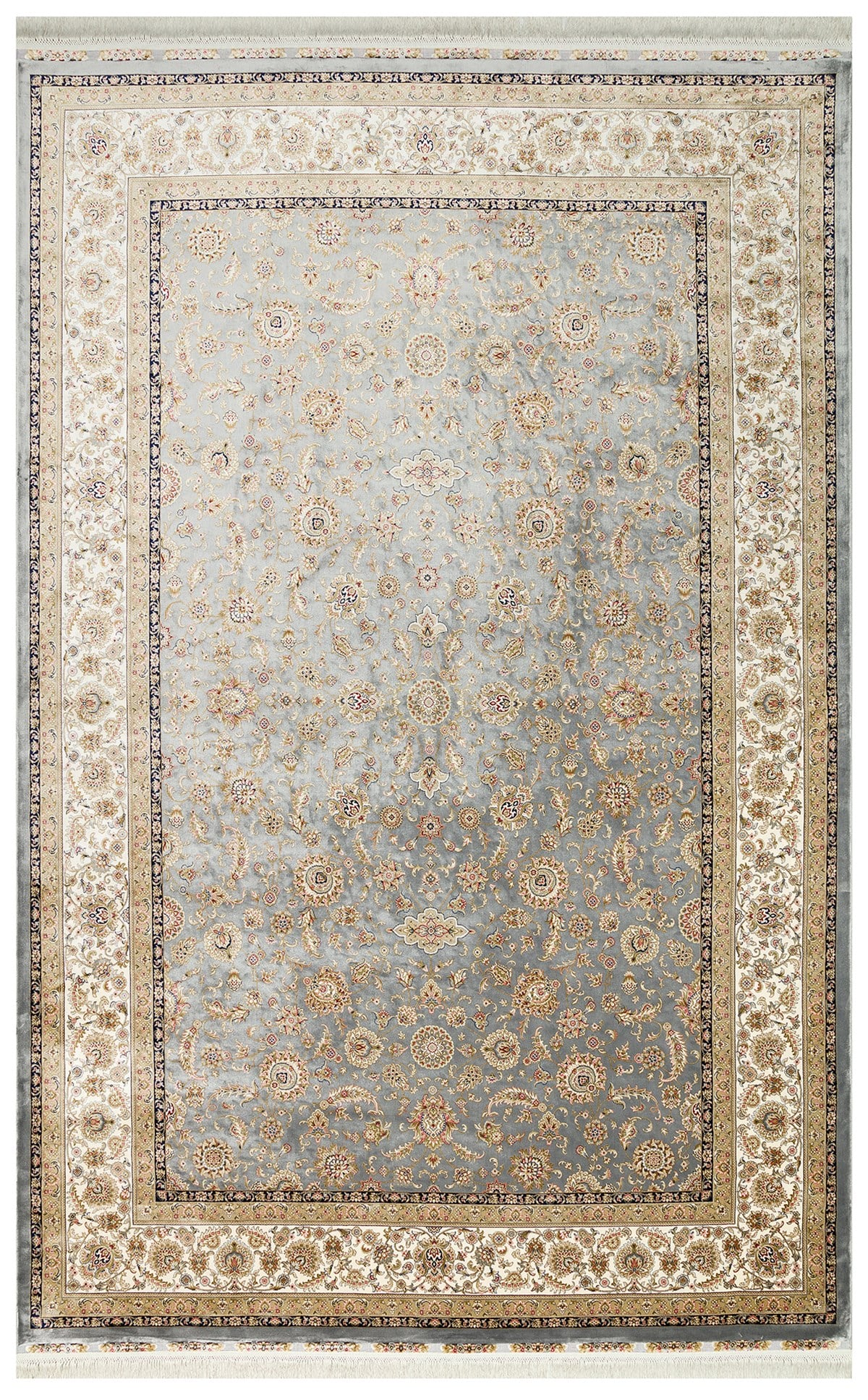 ISFAHAN ISF 03 GREY CREAM  Klasik Desenli Yüksek Kalite Sık Dokuma Makine Halısı