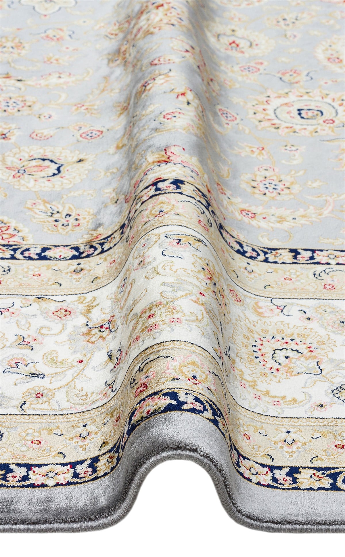 ISFAHAN ISF 03 GREY CREAM  Klasik Desenli Yüksek Kalite Sık Dokuma Makine Halısı