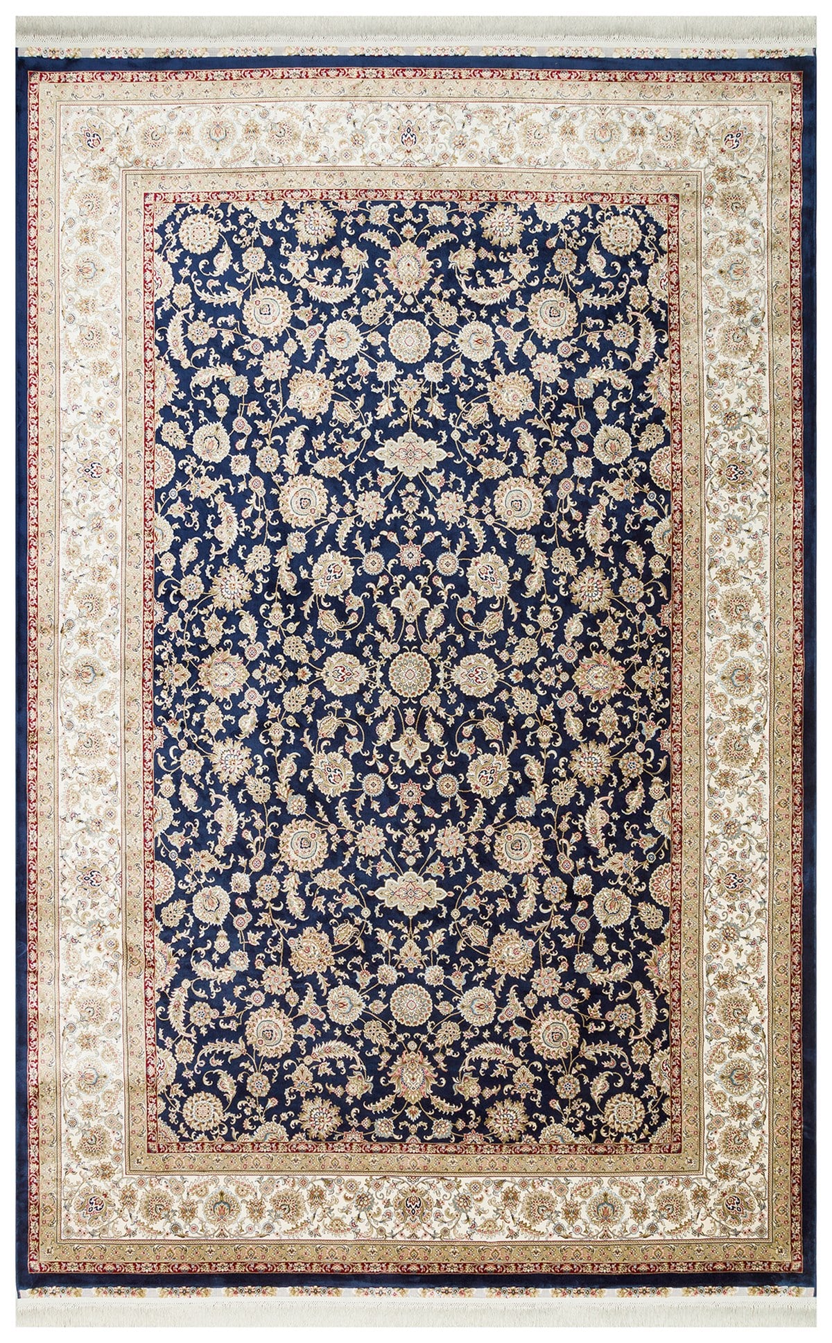ISFAHAN ISF 03 NAVY CREAM  Klasik Desenli Yüksek Kalite Sık Dokuma Makine Halısı