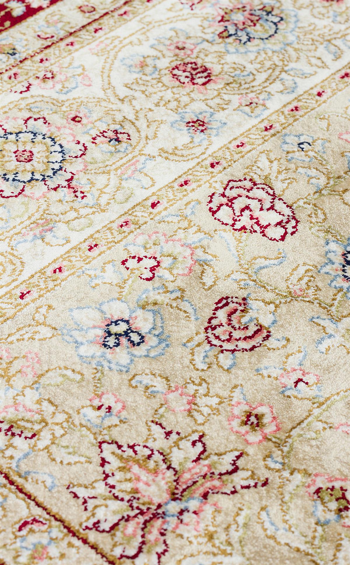 ISFAHAN SECCADE ISF SCD 01 CREAM RED  Klasik Desenli Yüksek Kalite Sık Dokuma Seccade