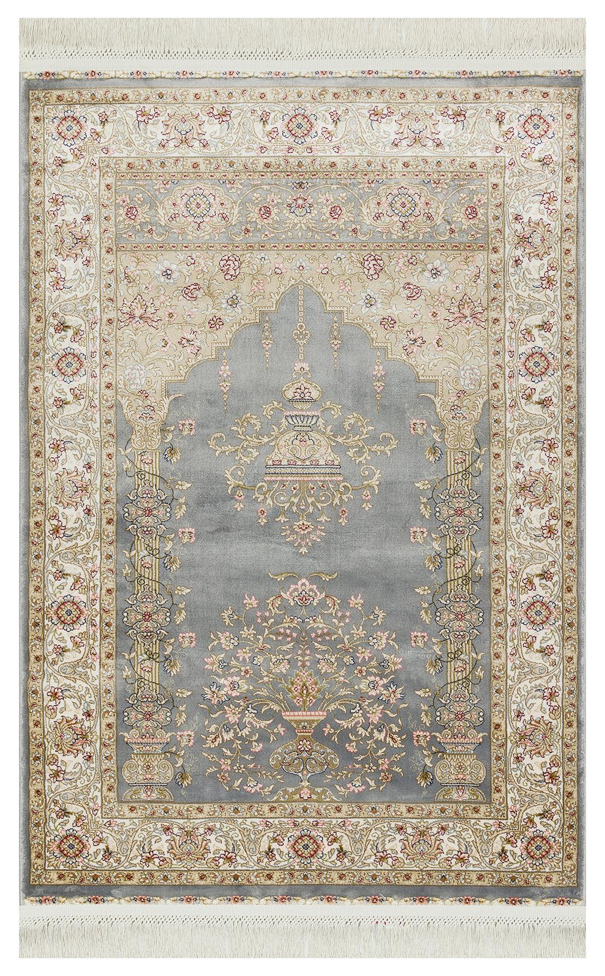 ISFAHAN SECCADE ISF SCD 01 GREY  Klasik Desenli Yüksek Kalite Sık Dokuma Seccade