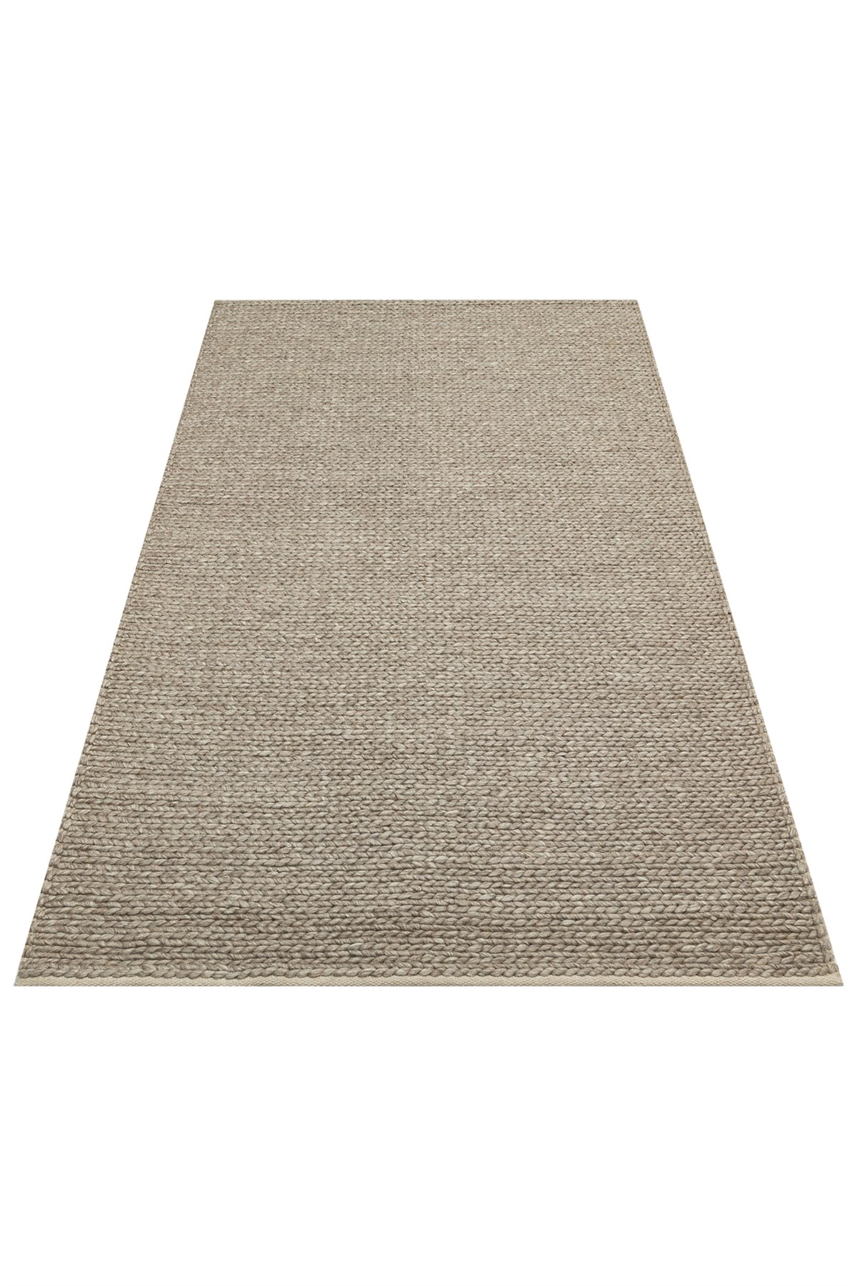 JADE BASKETWEAVE BROWN  Naturel Kazak Örgü Desenli El Dokuma Örgü Halı