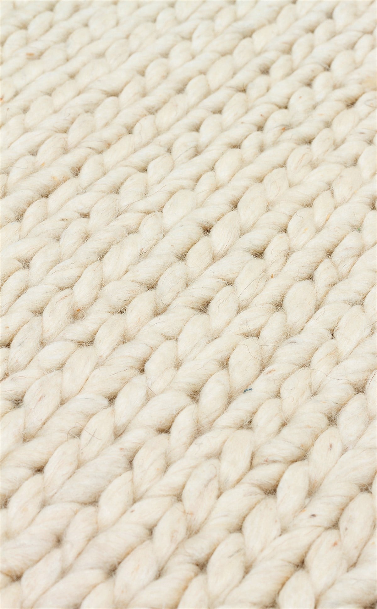 JADE BASKETWEAVE CREAM  Naturel Kazak Örgü Desenli El Dokuma Örgü Halı
