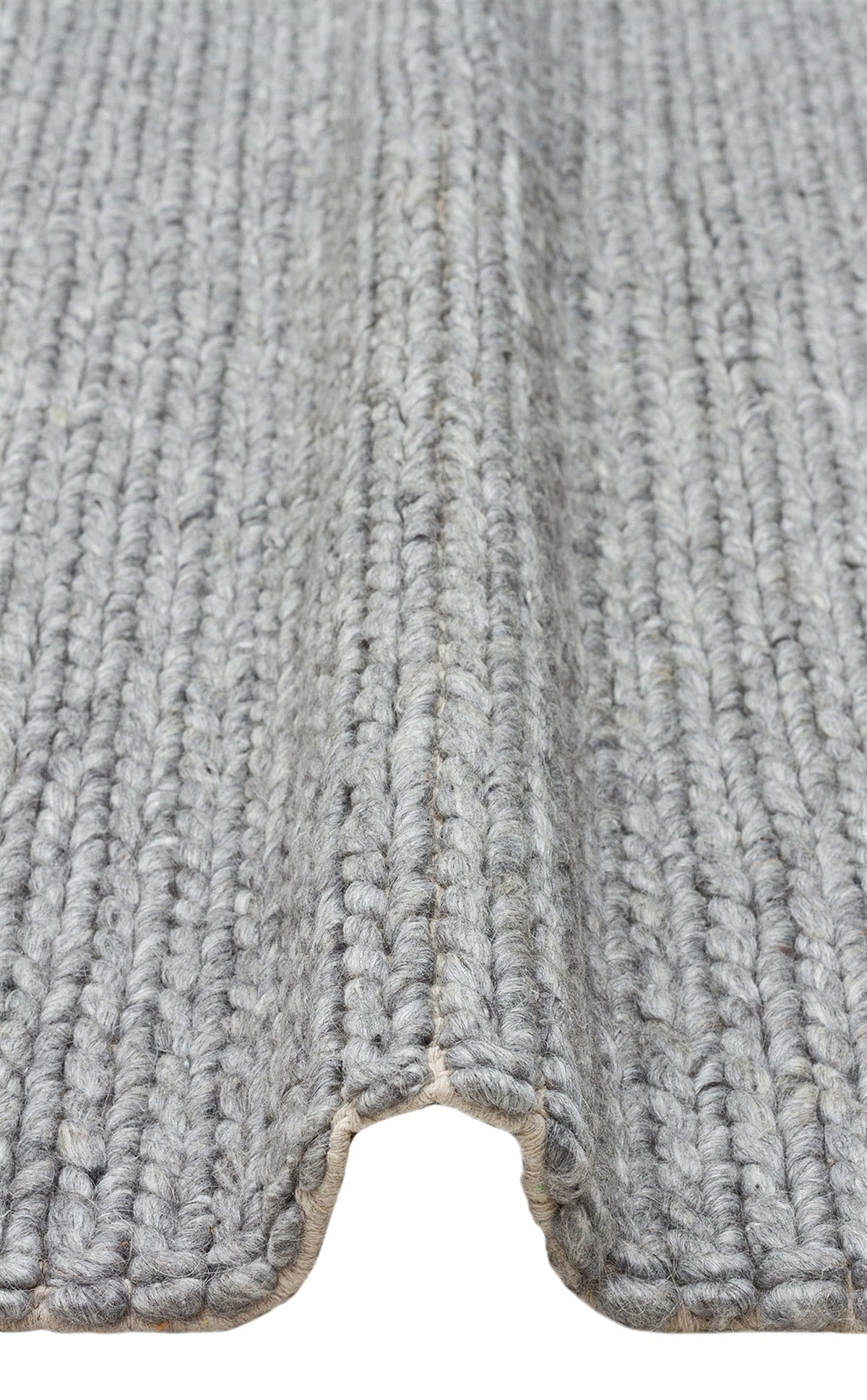 JADE BASKETWEAVE GREY  Naturel Kazak Örgü Desenli El Dokuma Örgü Halı