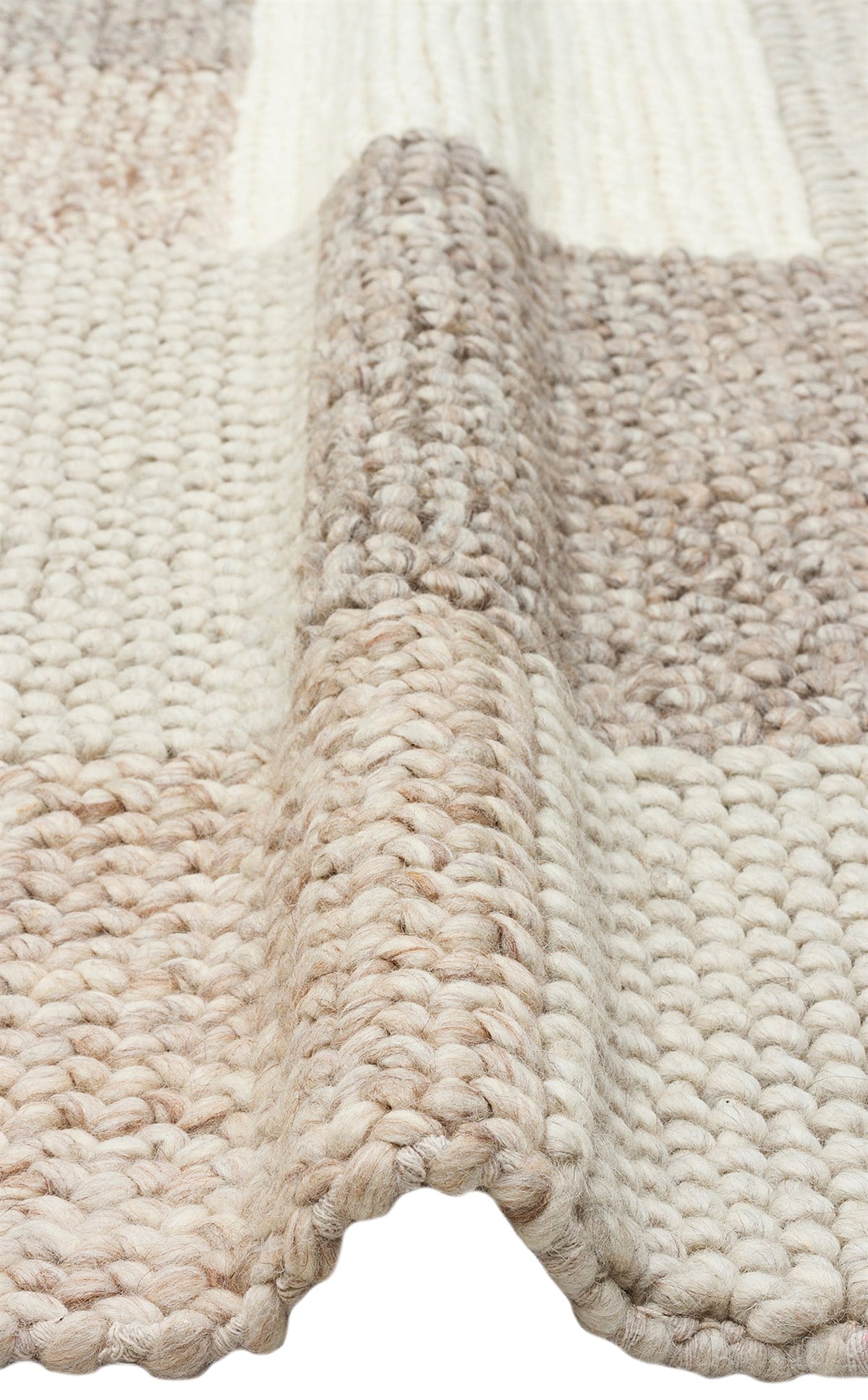 JADE CORBIN NATURAL  Naturel Kazak Örgü Desenli El Dokuma Örgü Halı