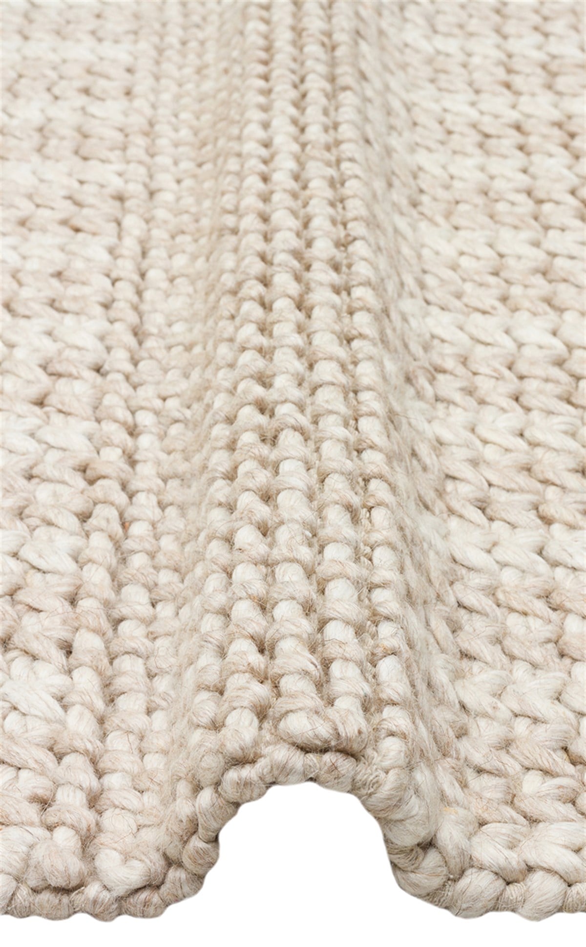 JADE J352 BEIGE  Naturel Kazak Örgü Desenli El Dokuma Örgü Halı