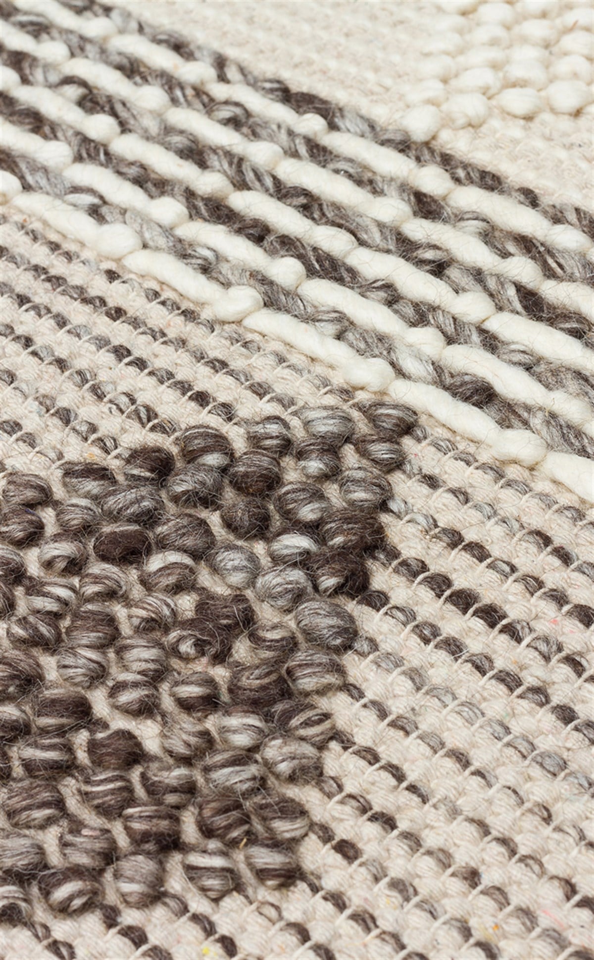 JADE JD 01 GREY  Naturel Kazak Örgü Desenli El Dokuma Örgü Halı
