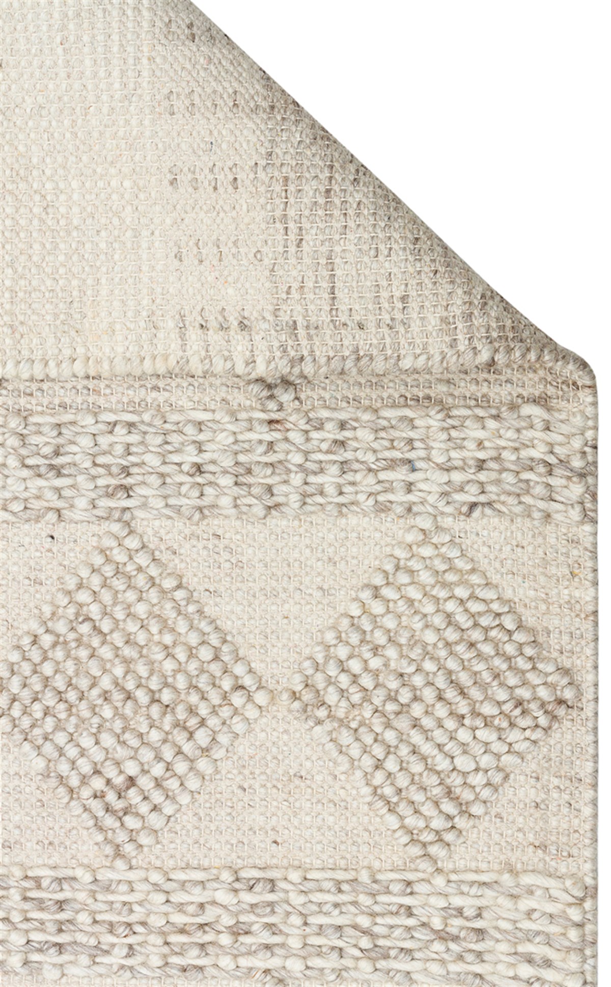 JADE JD 01 NATURAL  Naturel Kazak Örgü Desenli El Dokuma Örgü Halı