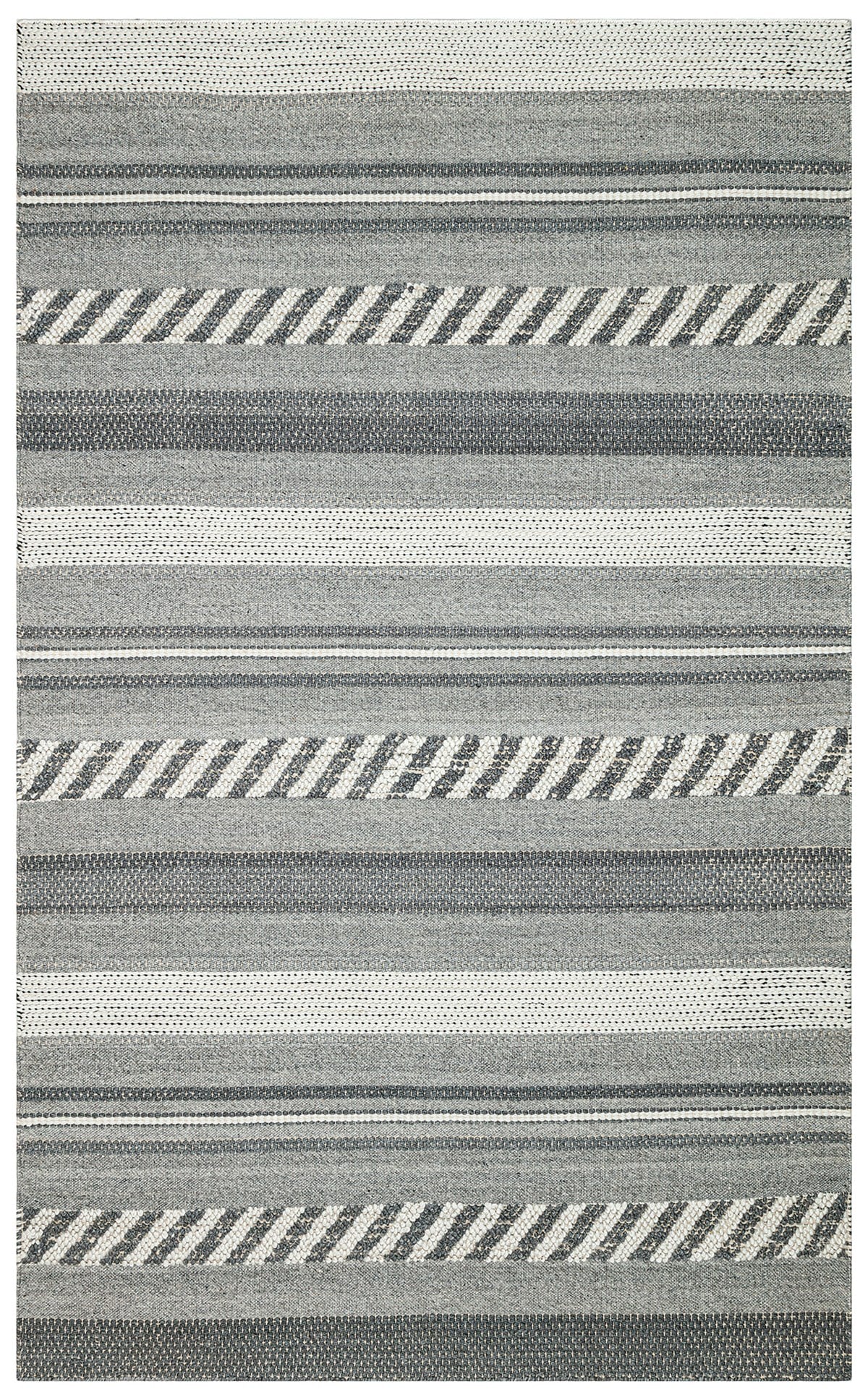 JADE JD 05 GREY  Naturel Kazak Örgü Desenli El Dokuma Örgü Halı