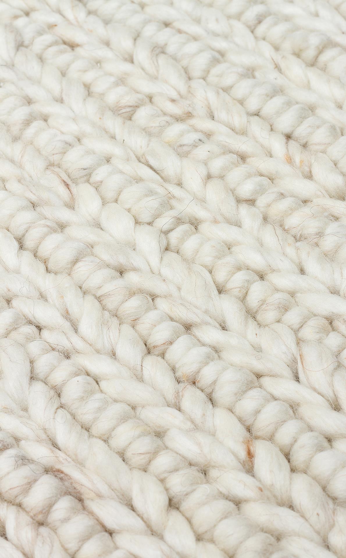 JADE JD 07 L.BEIGE  Naturel Kazak Örgü Desenli El Dokuma Örgü Halı