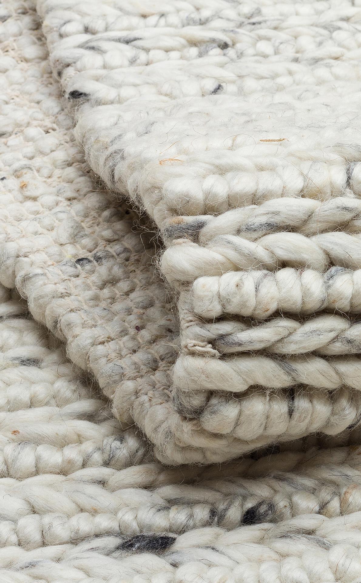 JADE JD 07 L.GREY  Naturel Kazak Örgü Desenli El Dokuma Örgü Halı