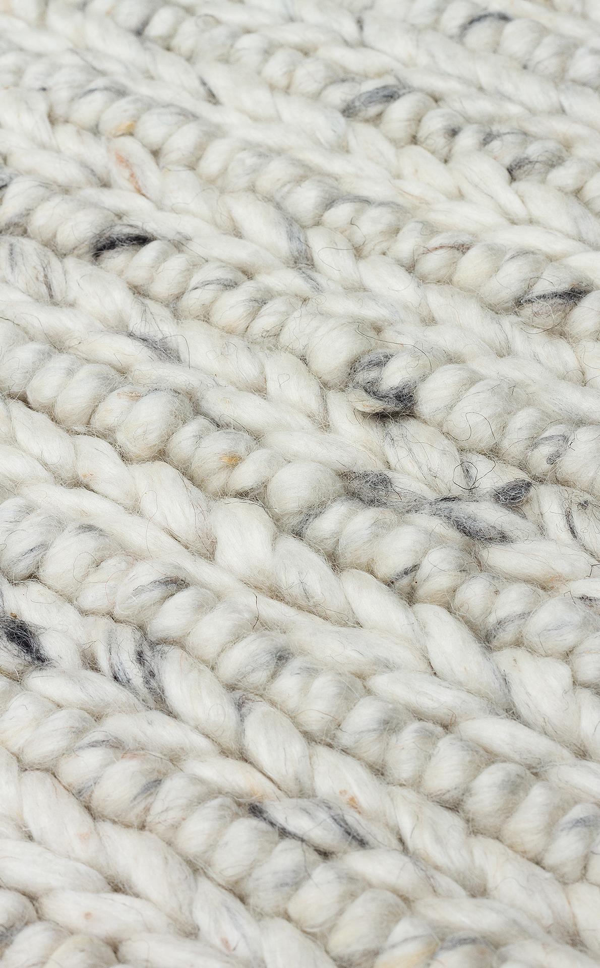 JADE JD 07 L.GREY  Naturel Kazak Örgü Desenli El Dokuma Örgü Halı