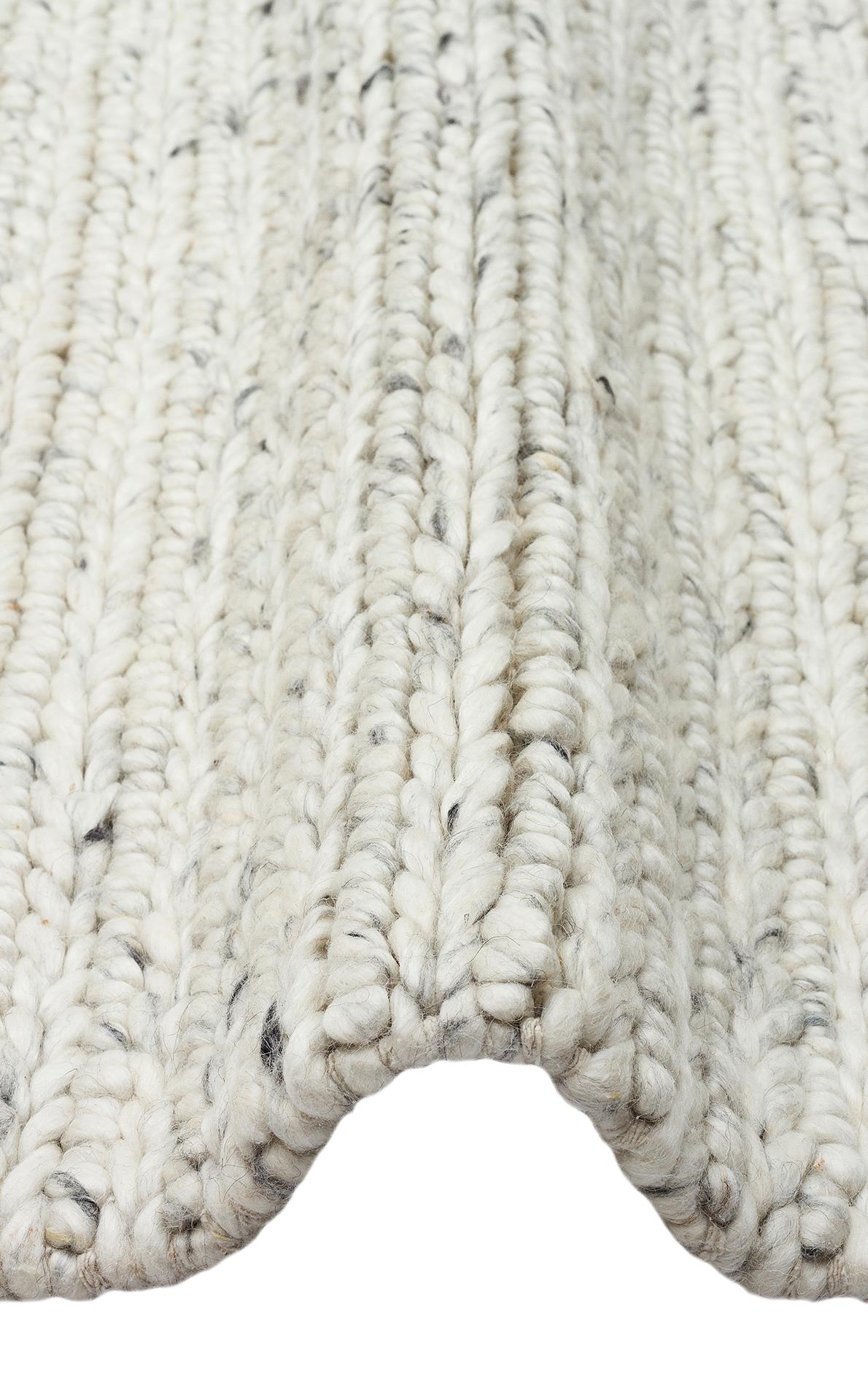 JADE JD 07 L.GREY  Naturel Kazak Örgü Desenli El Dokuma Örgü Halı