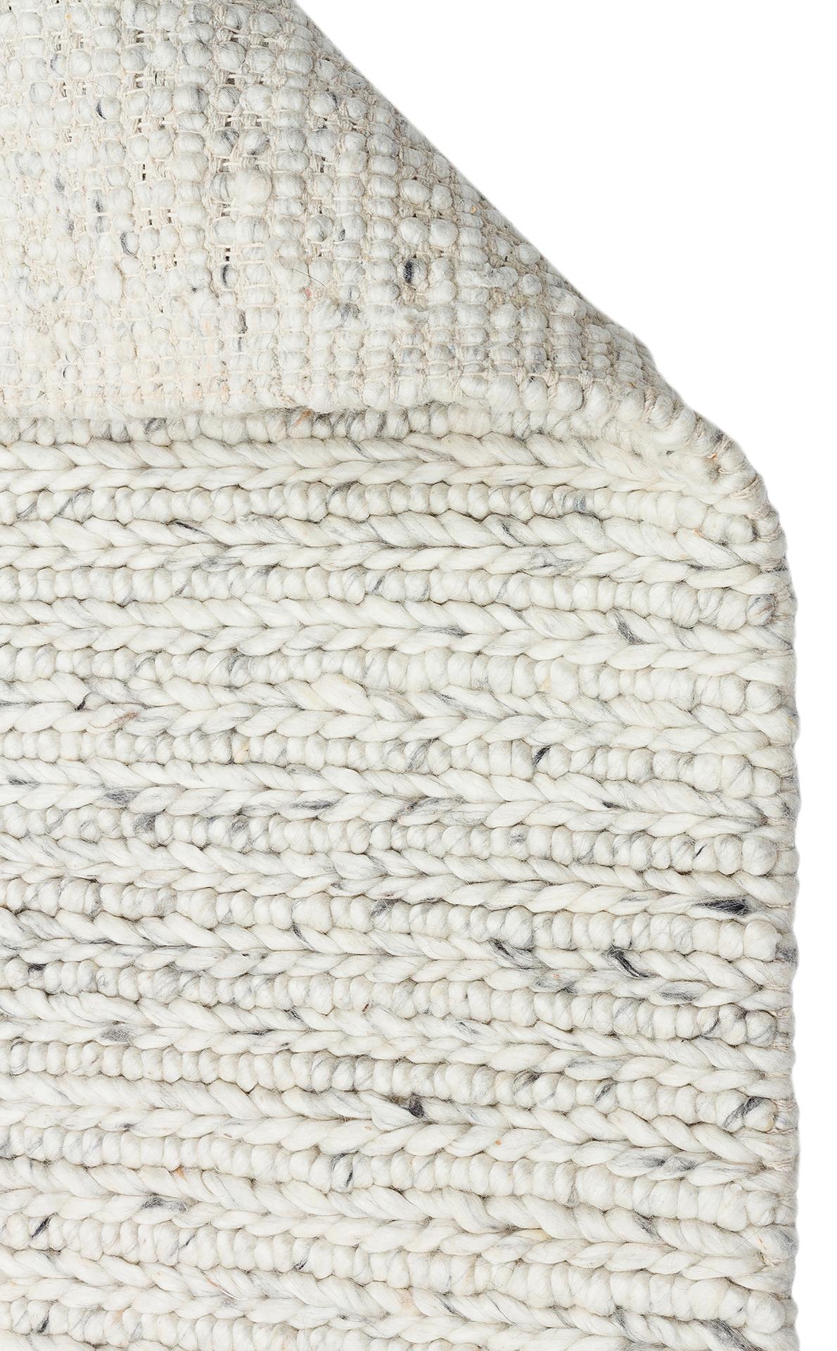 JADE JD 07 L.GREY  Naturel Kazak Örgü Desenli El Dokuma Örgü Halı