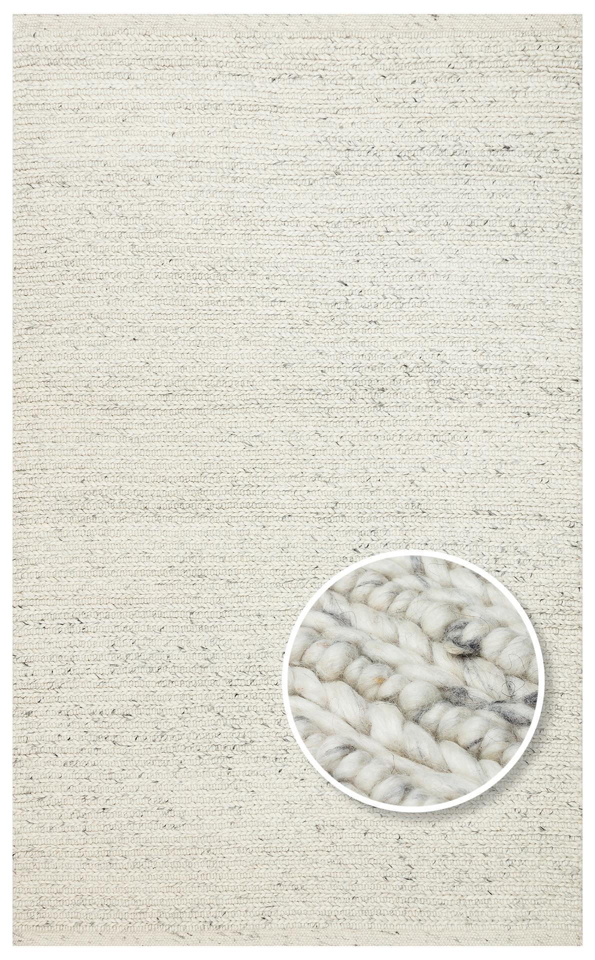 JADE JD 07 L.GREY  Naturel Kazak Örgü Desenli El Dokuma Örgü Halı