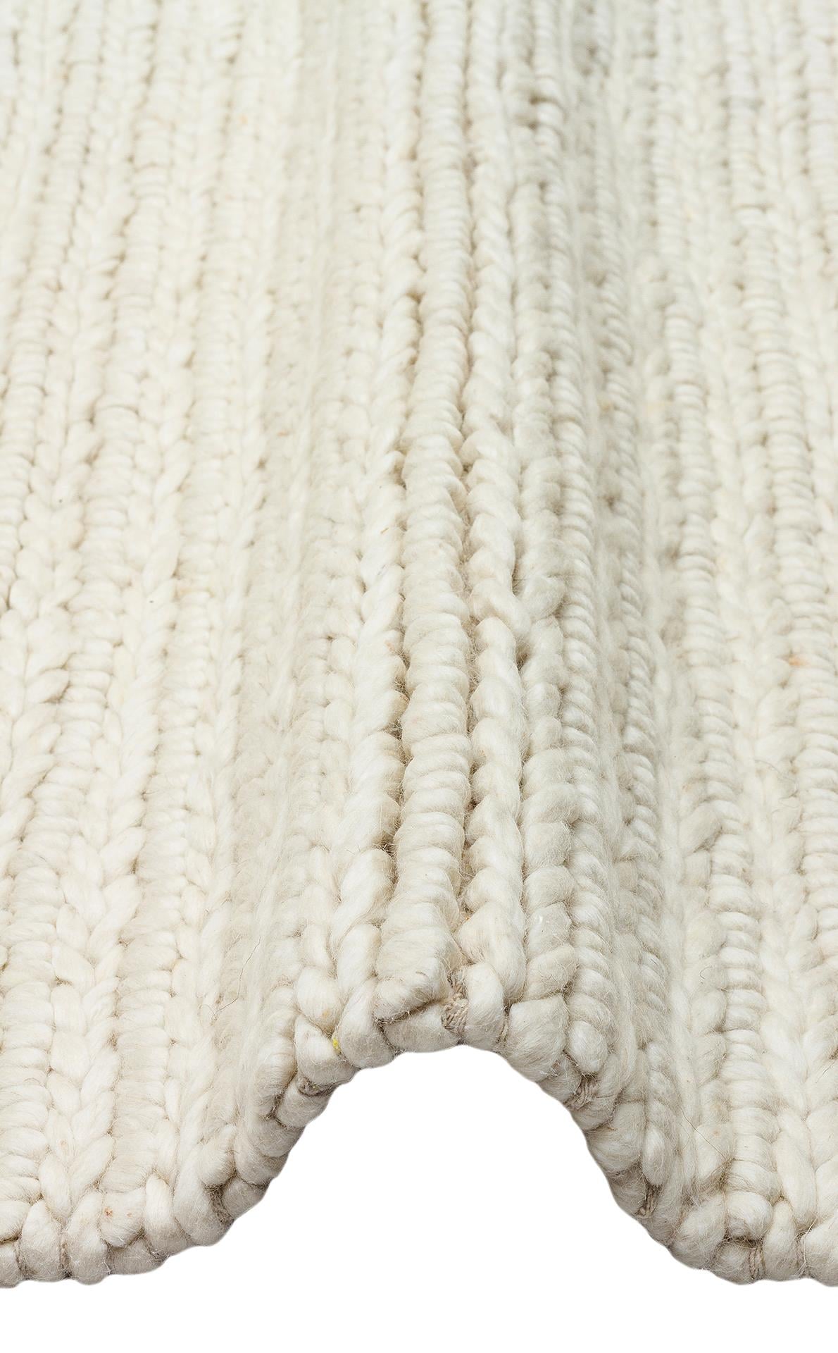 JADE JD 07 WHITE  Naturel Kazak Örgü Desenli El Dokuma Örgü Halı