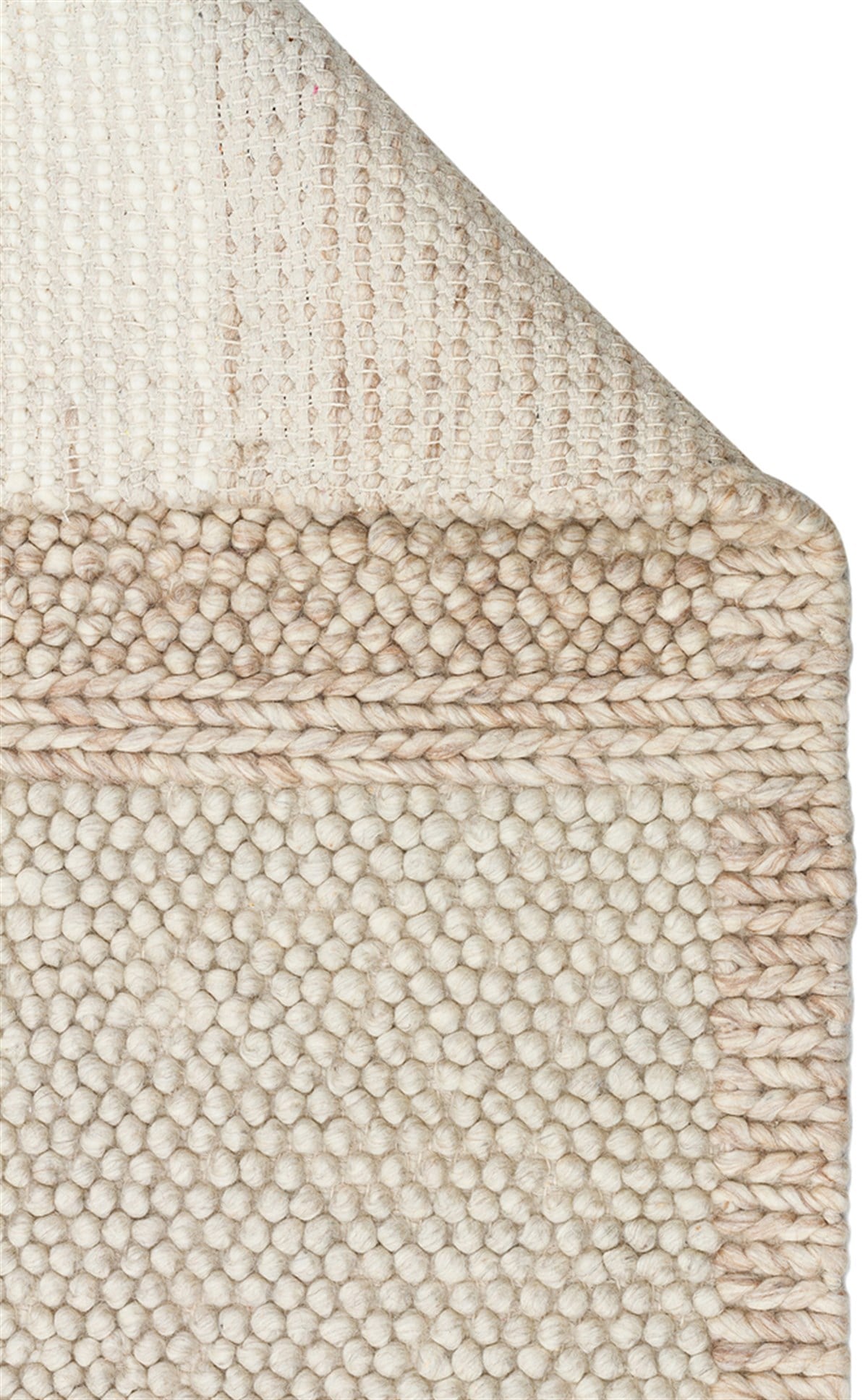 JADE MARJORY NATURAL  Naturel Kazak Örgü Desenli El Dokuma Örgü Halı