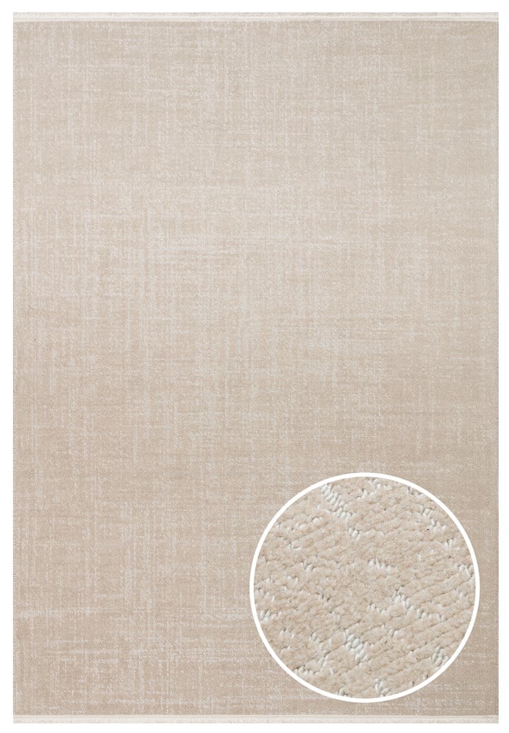 KALAHARI KLH PLAIN BEIGE  Özel Dokuma Tekniği ile Üretilen Modern Sade Desenli Makine Halısı