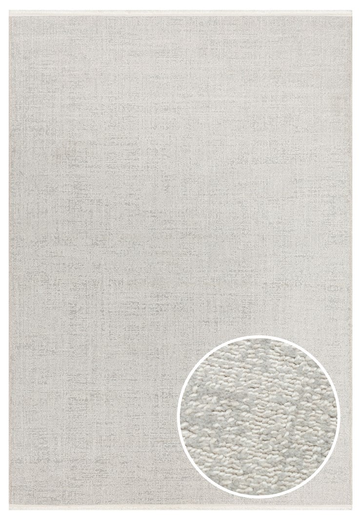 KALAHARI KLH PLAIN SILVER  Özel Dokuma Tekniği ile Üretilen Modern Sade Desenli Makine Halısı