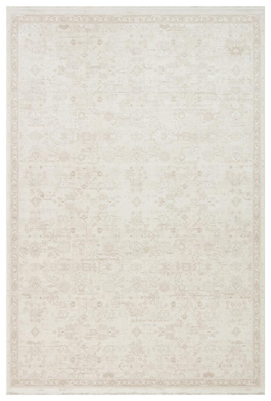 LEONA LNA 05 CREAM  Yumuşak Tuşeli Hav Toz Vermez Modern Makine Halısı