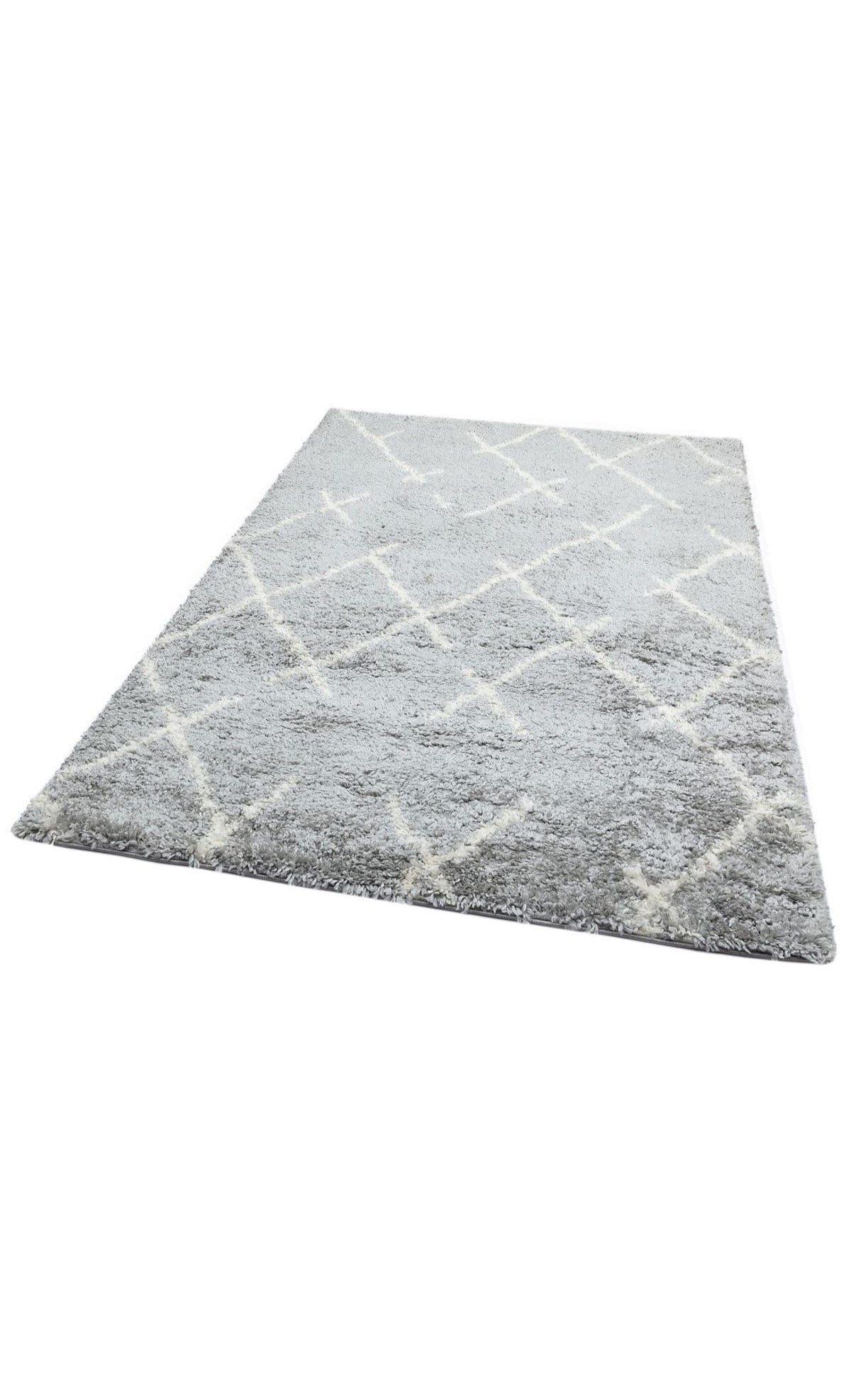 LOFT LF 01 GREY CREAM  Hav Toz Vermez Yumuşak Dokulu Etnik Desenli Uzun Tüylü Pofuduk Shaggy Halı