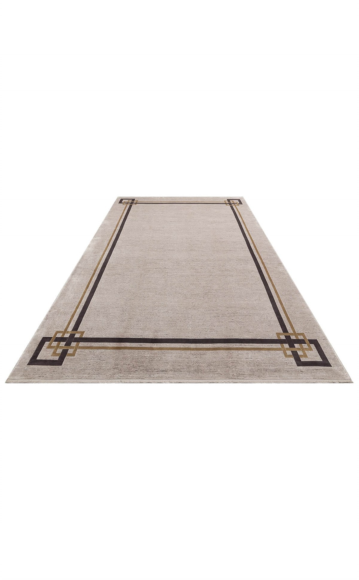 LUGANO LUG 07 GREY BLACK  Art Deco Modern Bordürlü Yüksek Kalite Sık Dokuma Salon Halısı