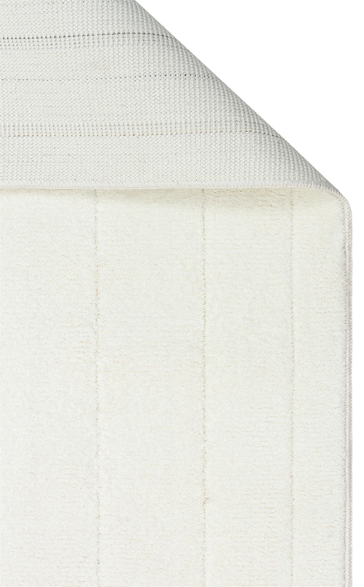 MISSORI MSR 01 WHITE  Hav Toz Vermez Sade Desenli Yumuşak Dokulu Modern Makine Halısı