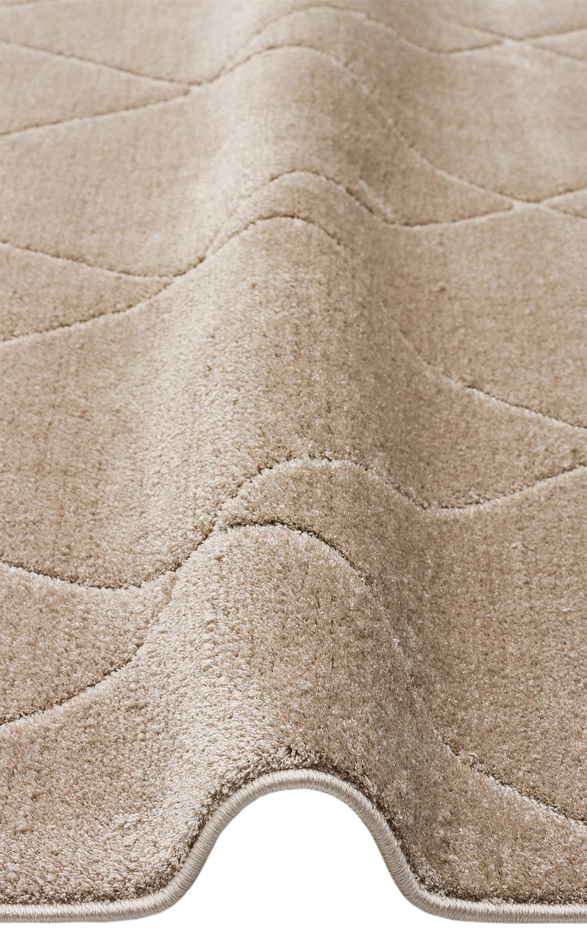 MISSORI MSR 03 BEIGE  Hav Toz Vermez Sade Desenli Yumuşak Dokulu Modern Makine Halısı