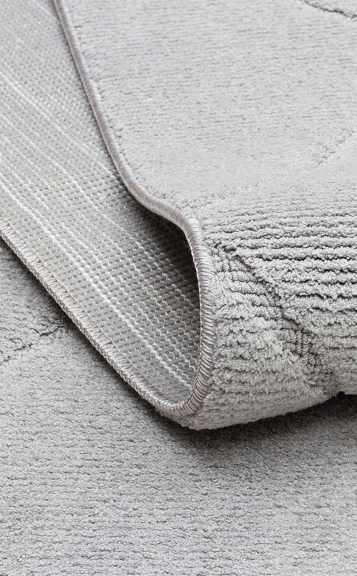 MISSORI MSR 03 GREY  Hav Toz Vermez Sade Desenli Yumuşak Dokulu Modern Makine Halısı