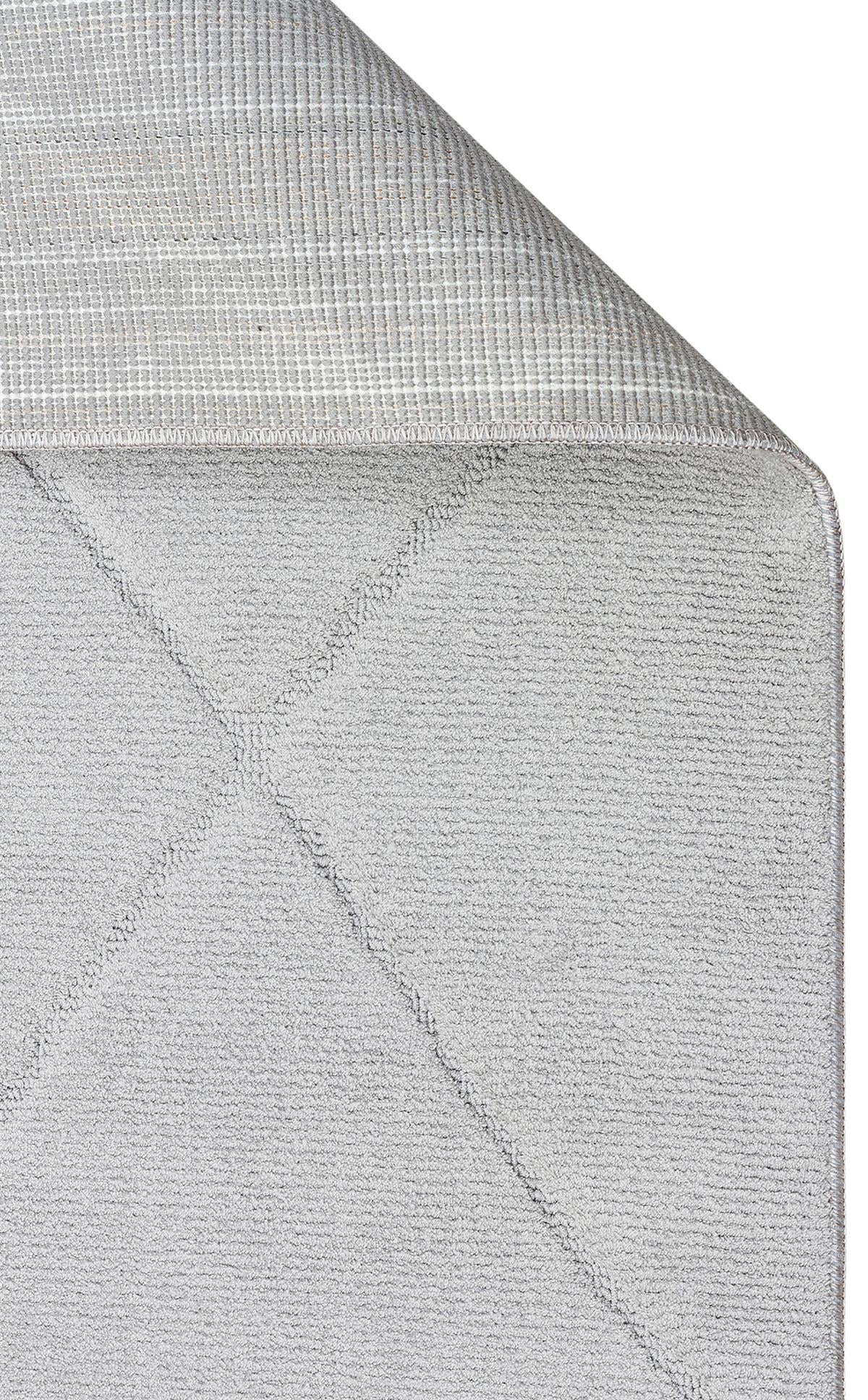 MISSORI MSR 03 GREY  Hav Toz Vermez Sade Desenli Yumuşak Dokulu Modern Makine Halısı