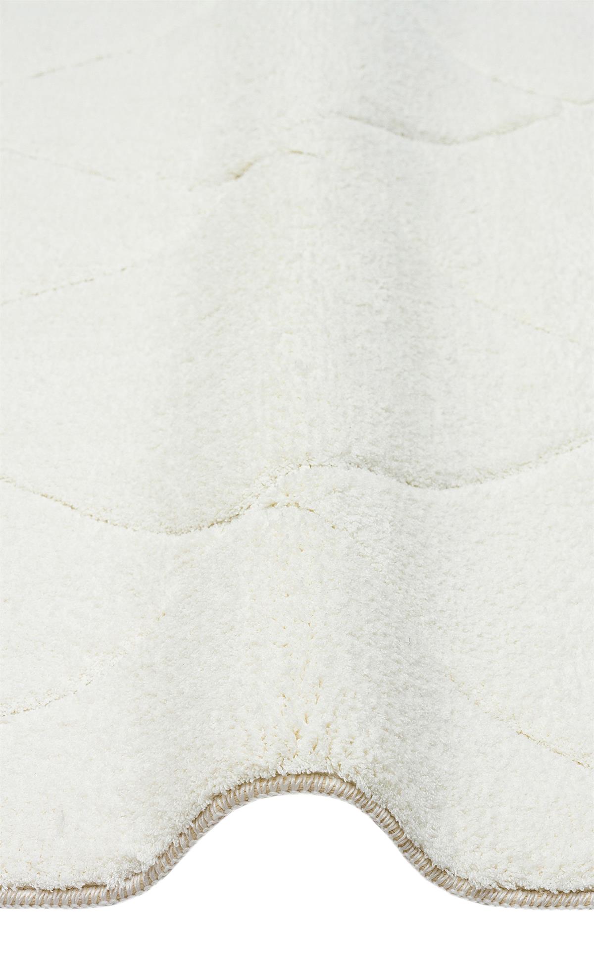 MISSORI MSR 03 WHITE  Hav Toz Vermez Sade Desenli Yumuşak Dokulu Modern Makine Halısı