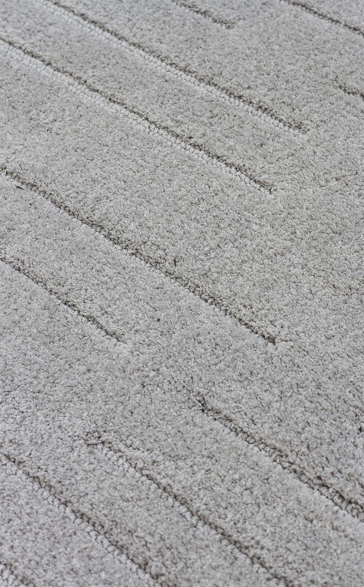 MISSORI MSR 05 GREY  Hav Toz Vermez Sade Desenli Yumuşak Dokulu Modern Makine Halısı