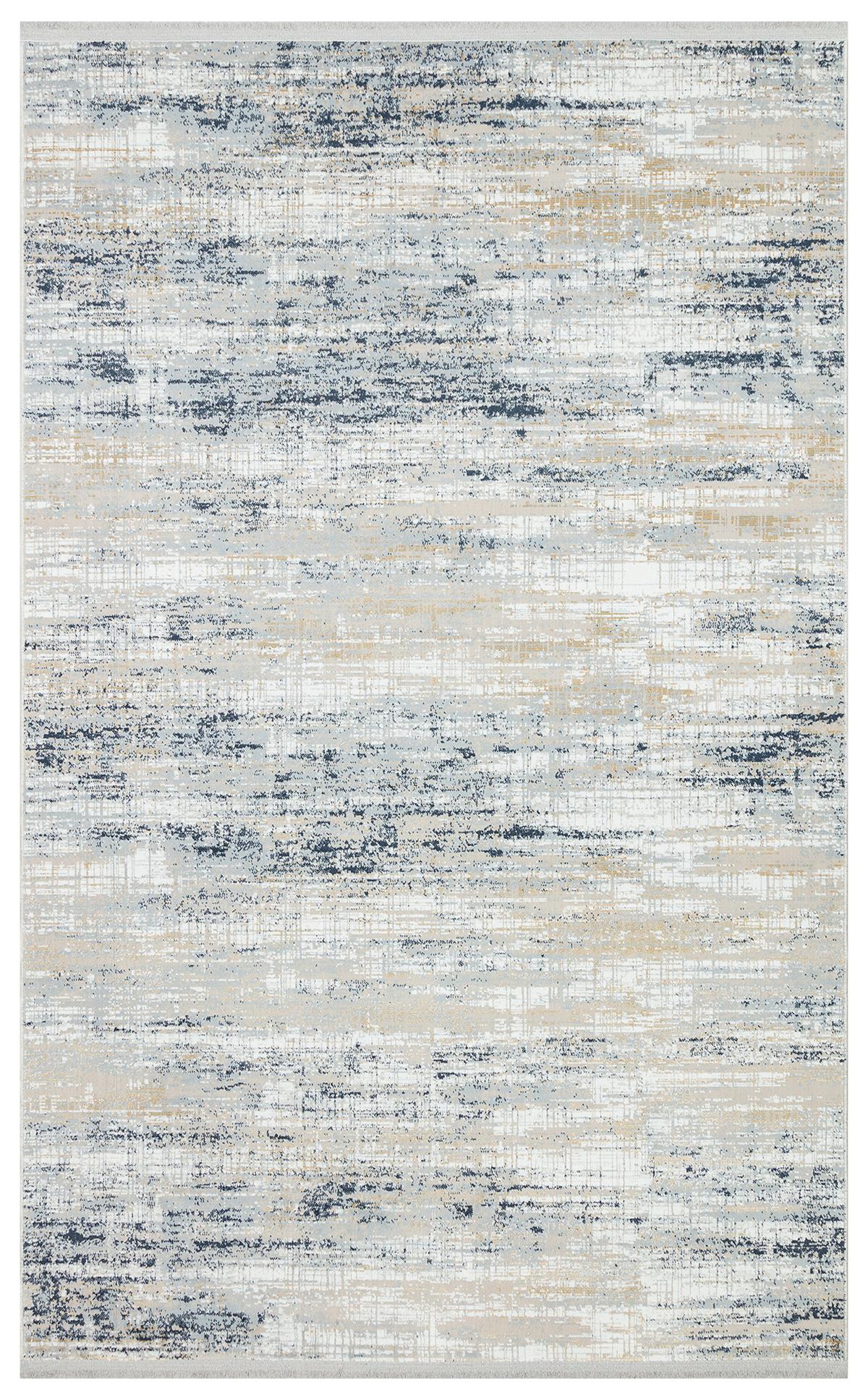 MODENA MDN 05 CREAM BLUE  Şık ve Modern Sıkı Dokuma Hav Toz Vermez Makine Halısı