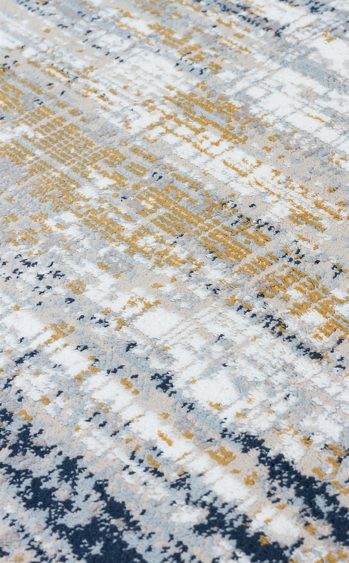 MODENA MDN 05 CREAM BLUE  Şık ve Modern Sıkı Dokuma Hav Toz Vermez Makine Halısı